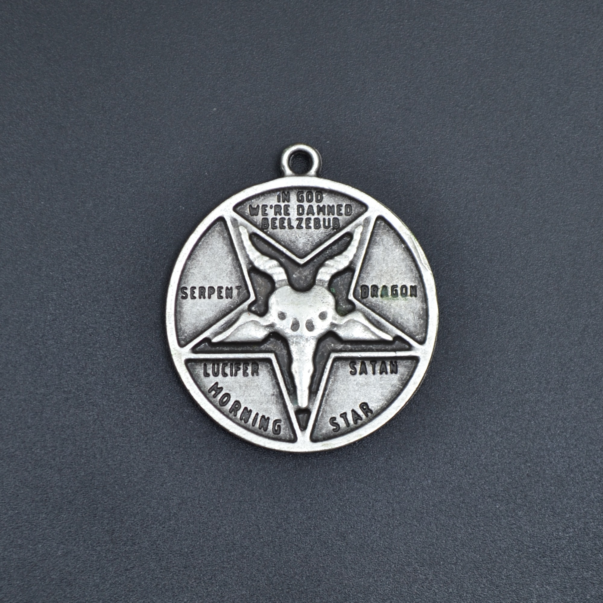 Pagan - Keçi Şeytan - Hz. İsa Kolye - Gümüş ( Silver ) Renk - 60 cm Düz Ezme Zincir Kolye