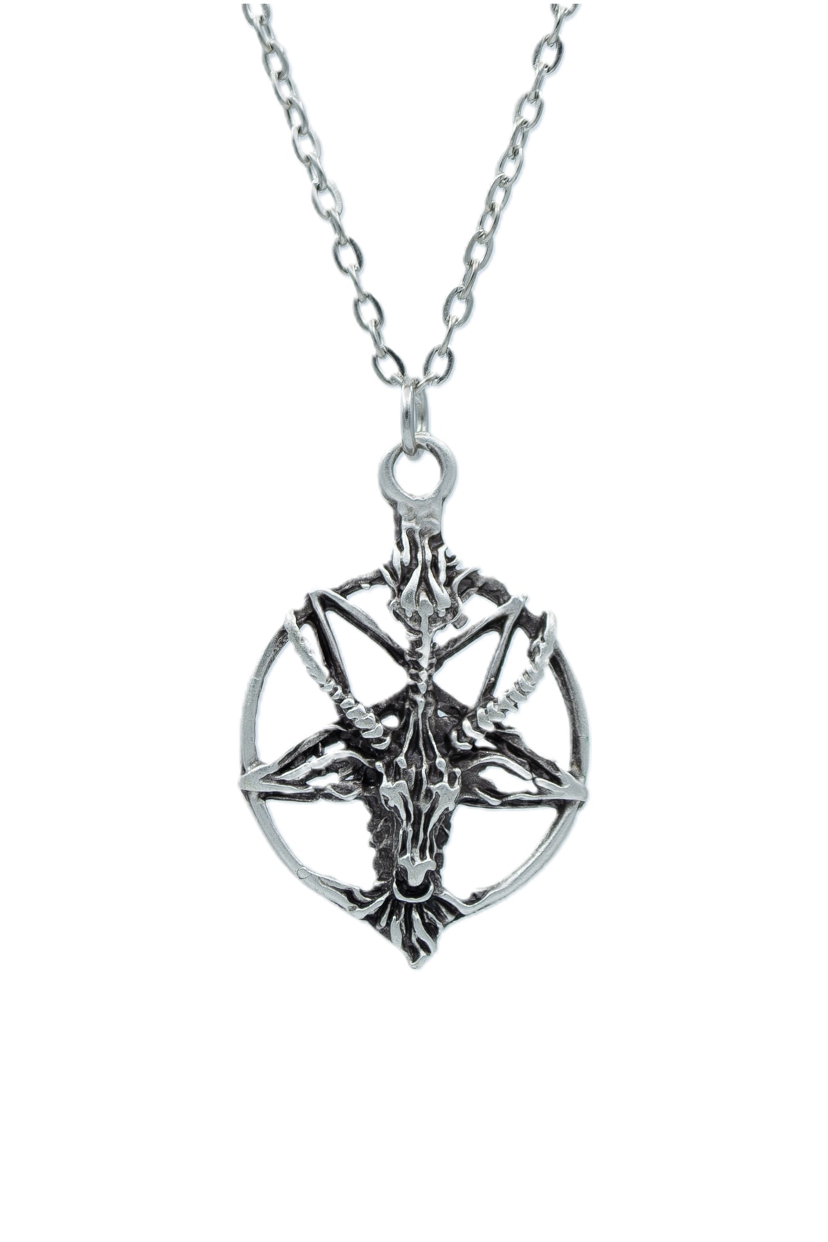 3'lü Lucifer Morning Star Pentagram Pagan Keçi Şeytan Erkek Kadın Kolye Seti