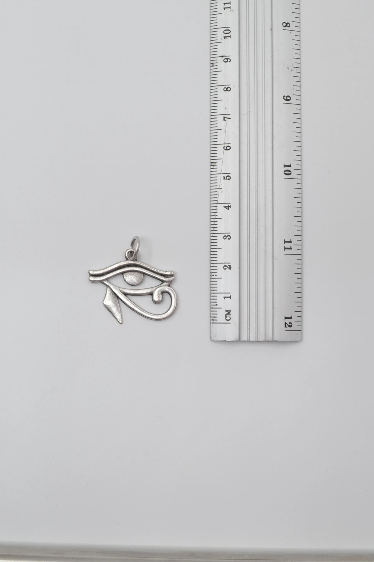 Ra'nın Gözü - Horus'un Gözü Örme Zincir Kolye - Antik Gümüş Kaplama - Kadın Erkek - 60 cm