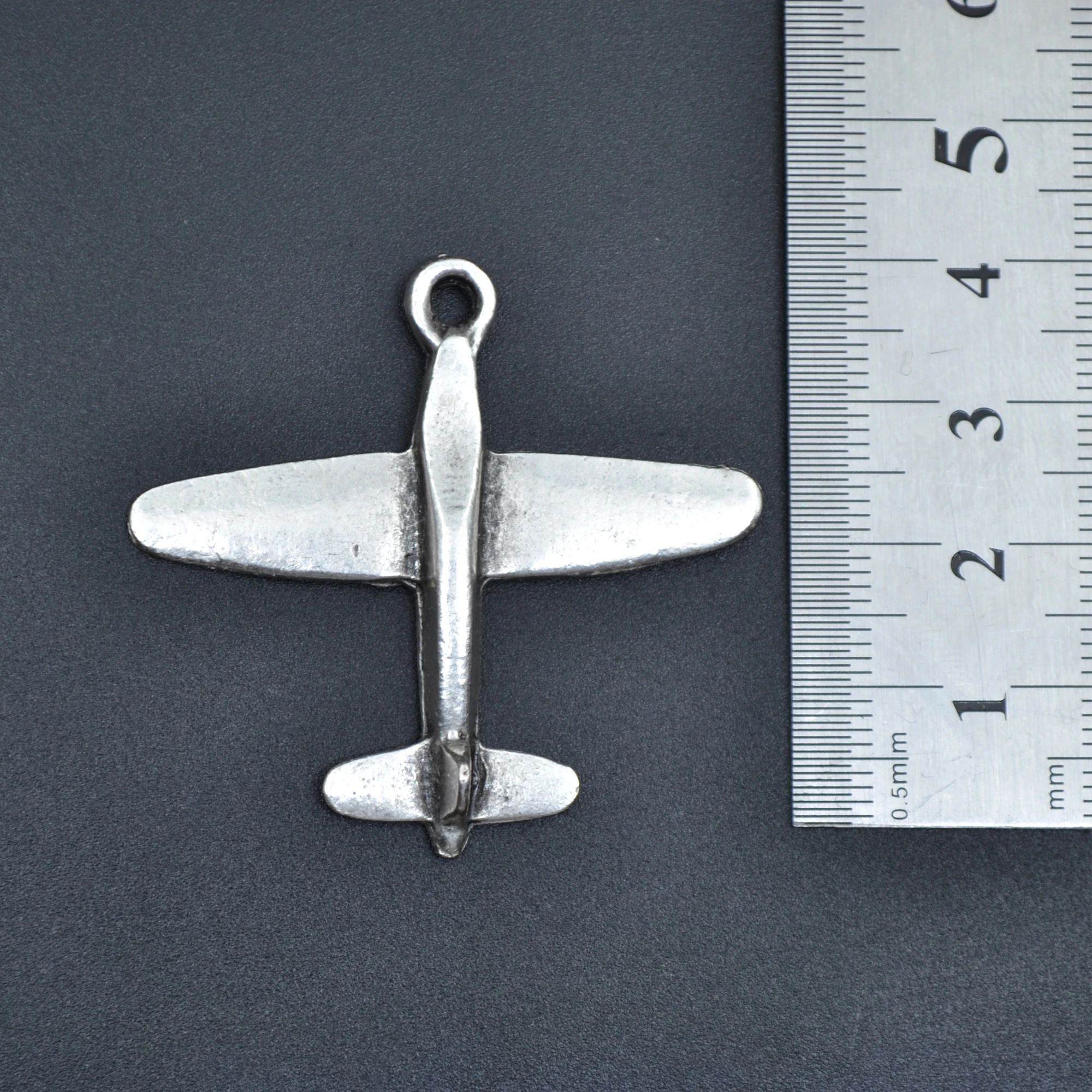 Uçak Kolye - Gümüş ( Silver ) Renk - 60 cm Düz Ezme Zincir Kolye