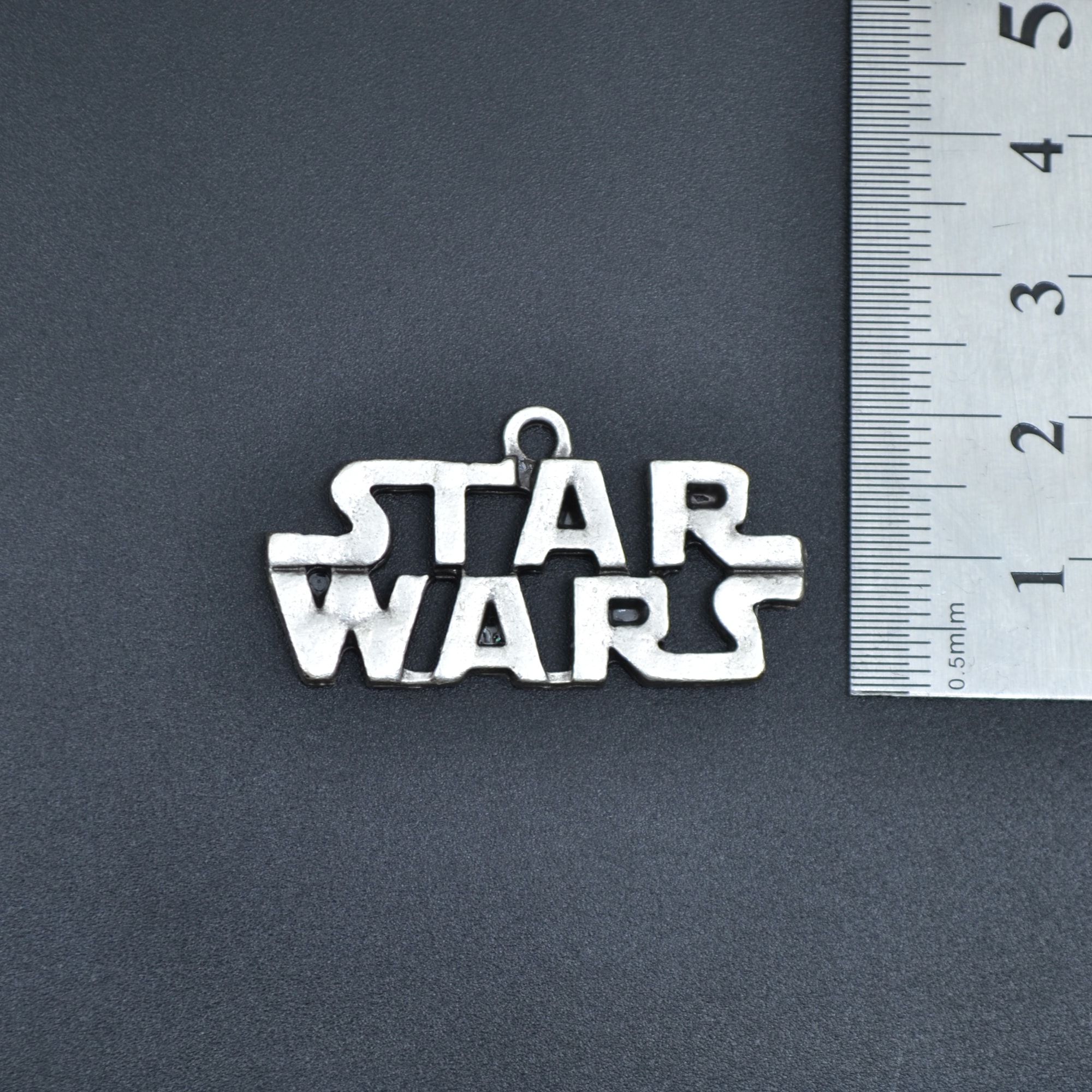 Star Wars Yazılı Kolye - Gümüş ( Silver ) Renk - 60 cm Örme Zincir Kolye