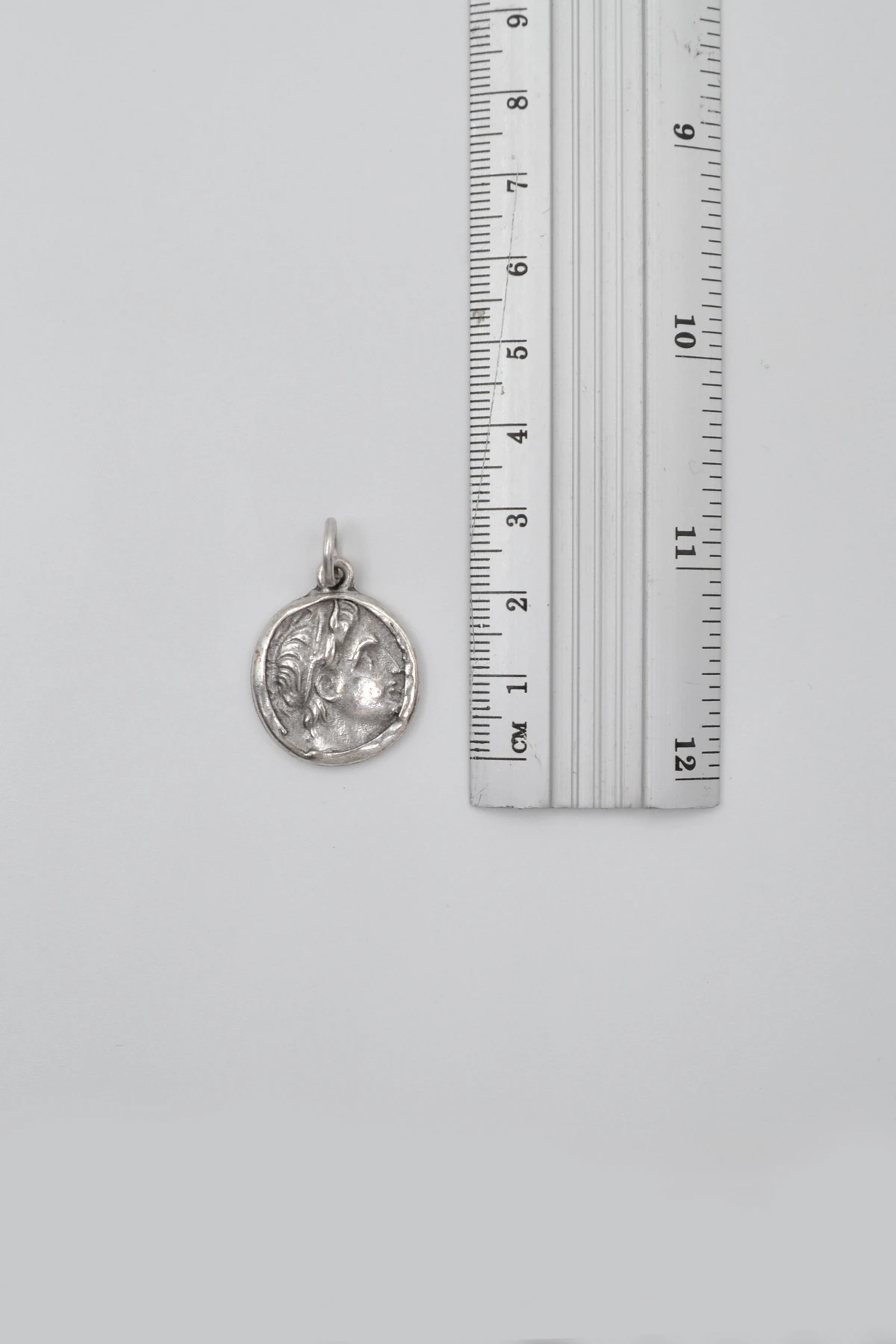 Yunan Antik Makedonya Kralı Büyük İskender Örme Zincir Kolye - Antik Gümüş Kaplama - Kadın Erkek - 60 cm