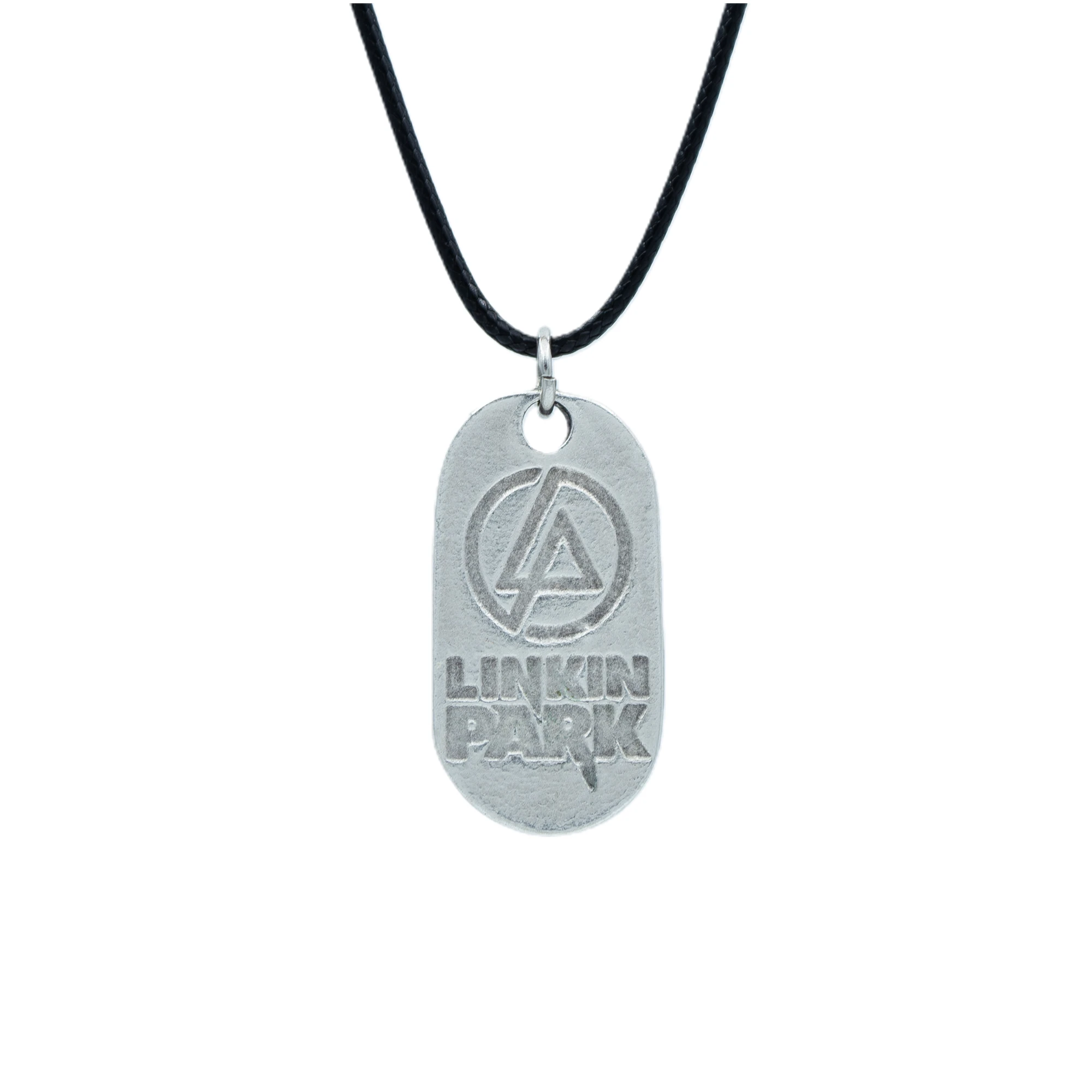 Linkin Park Kolye - Gümüş ( Silver ) Renk - 60 cm Deri İp Kolye