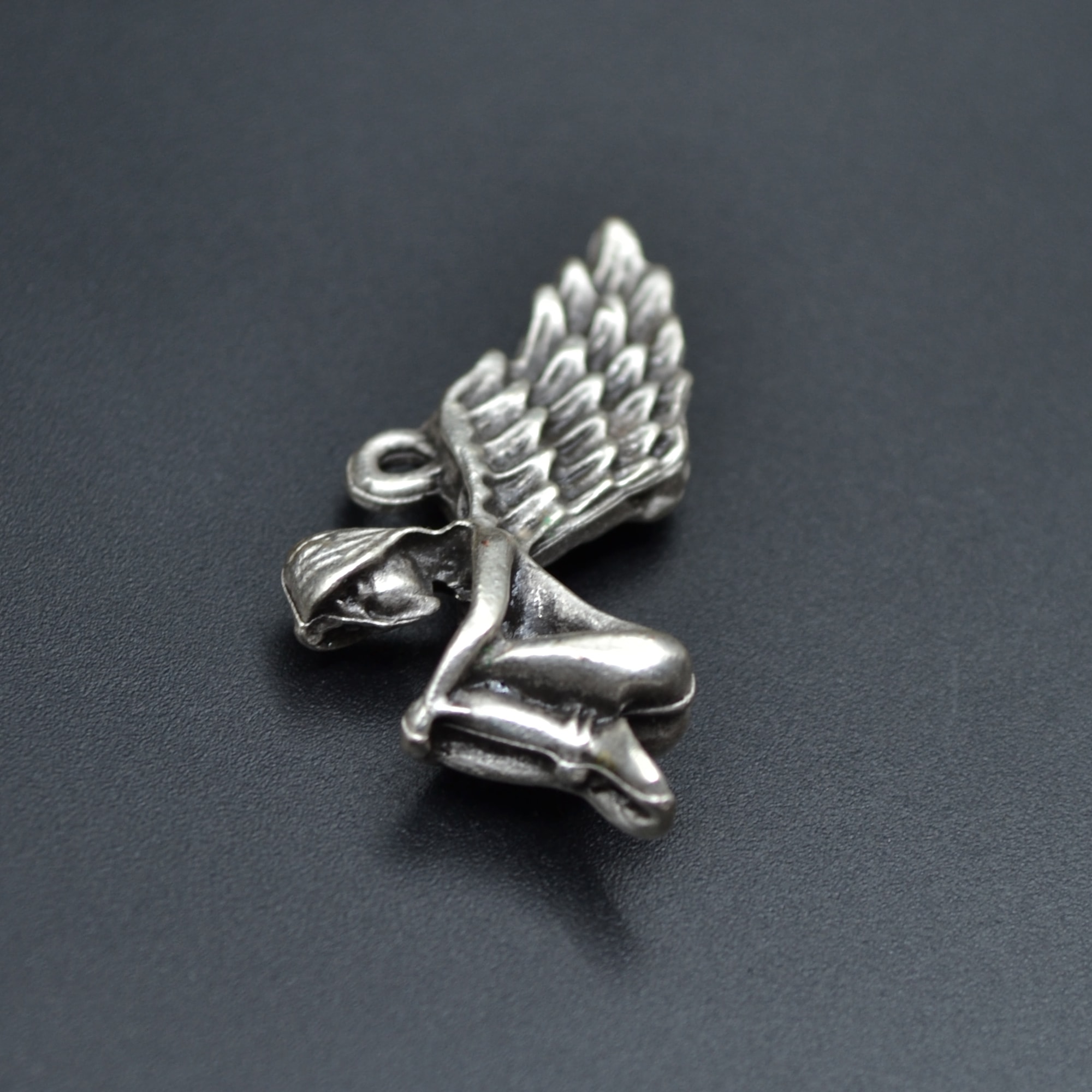 Kanatlı Melek - Peri Kolye Ucu - Gümüş ( Silver ) Renk