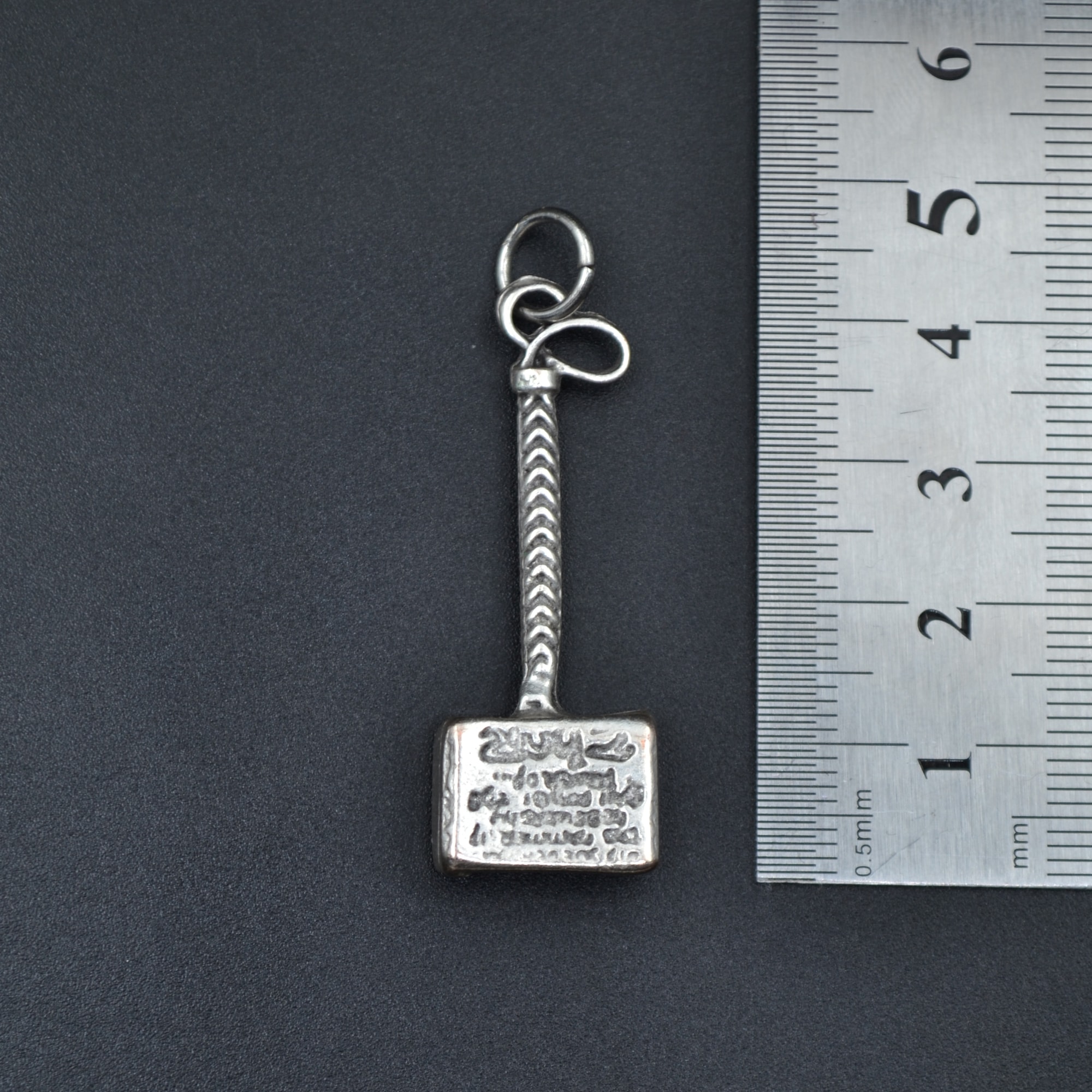 Thor Çekiç Kolye - Gümüş ( Silver ) Renk - 60 cm Deri İp Kolye