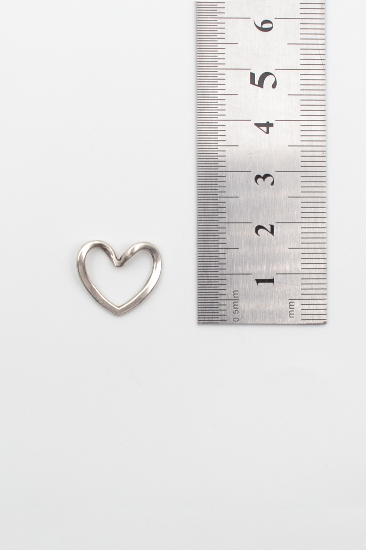 Minimalist Kalp Kolye - Gümüş ( Silver ) Renk - 60 cm Örme Zincir Kolye