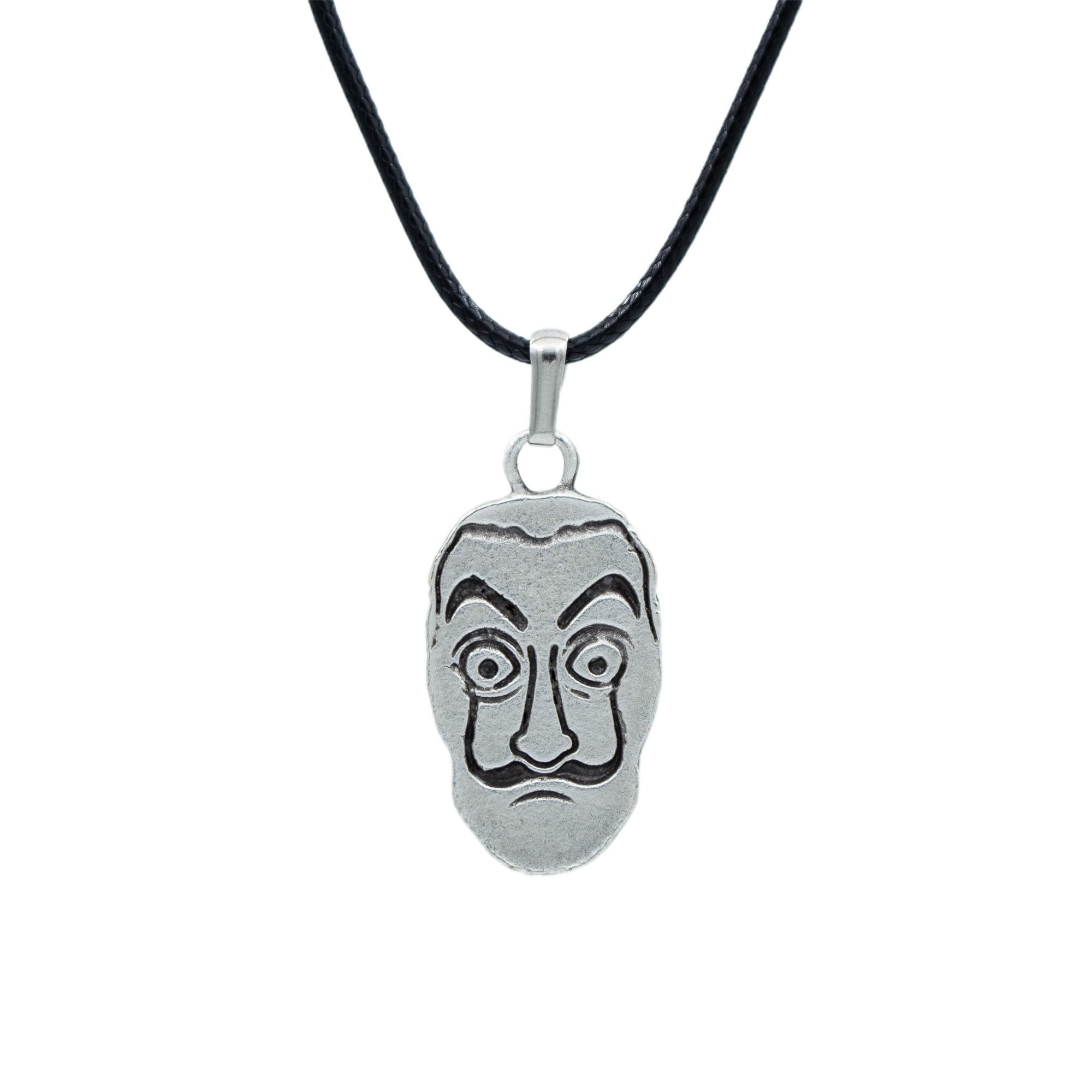 La Casa De Papel - Salvador Dali Kolye - Gümüş ( Silver ) Renk - 60 cm Deri İp Kolye