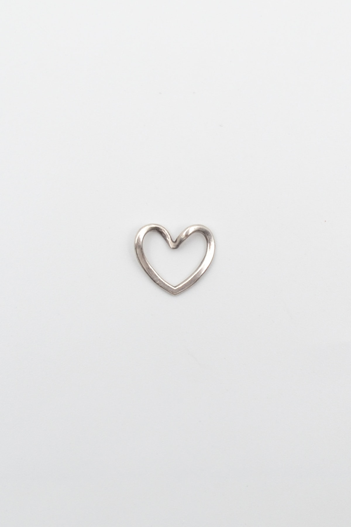 Minimalist Kalp Kolye - Gümüş ( Silver ) Renk - 60 cm Örme Zincir Kolye