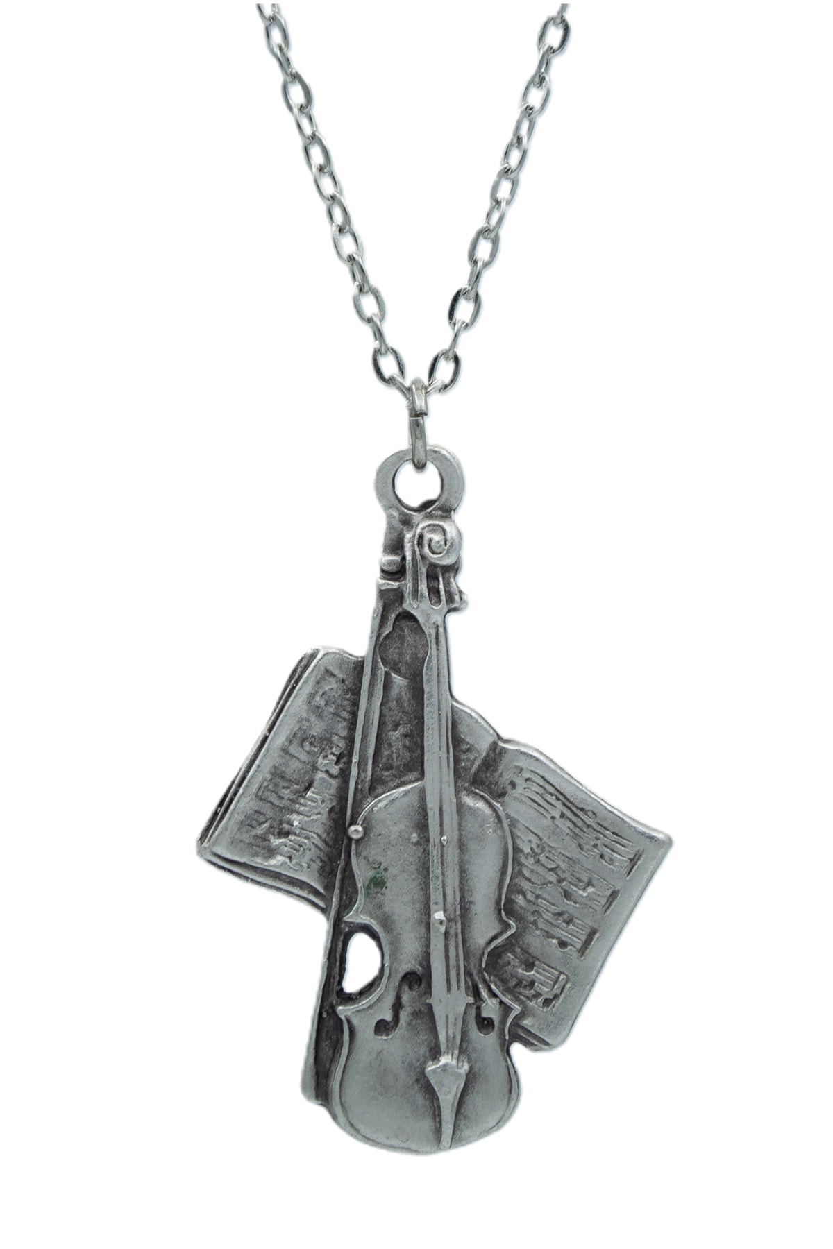 3'lü Keman Nota Defteri Bateri Gitar Erkek Kadın Kolye Seti