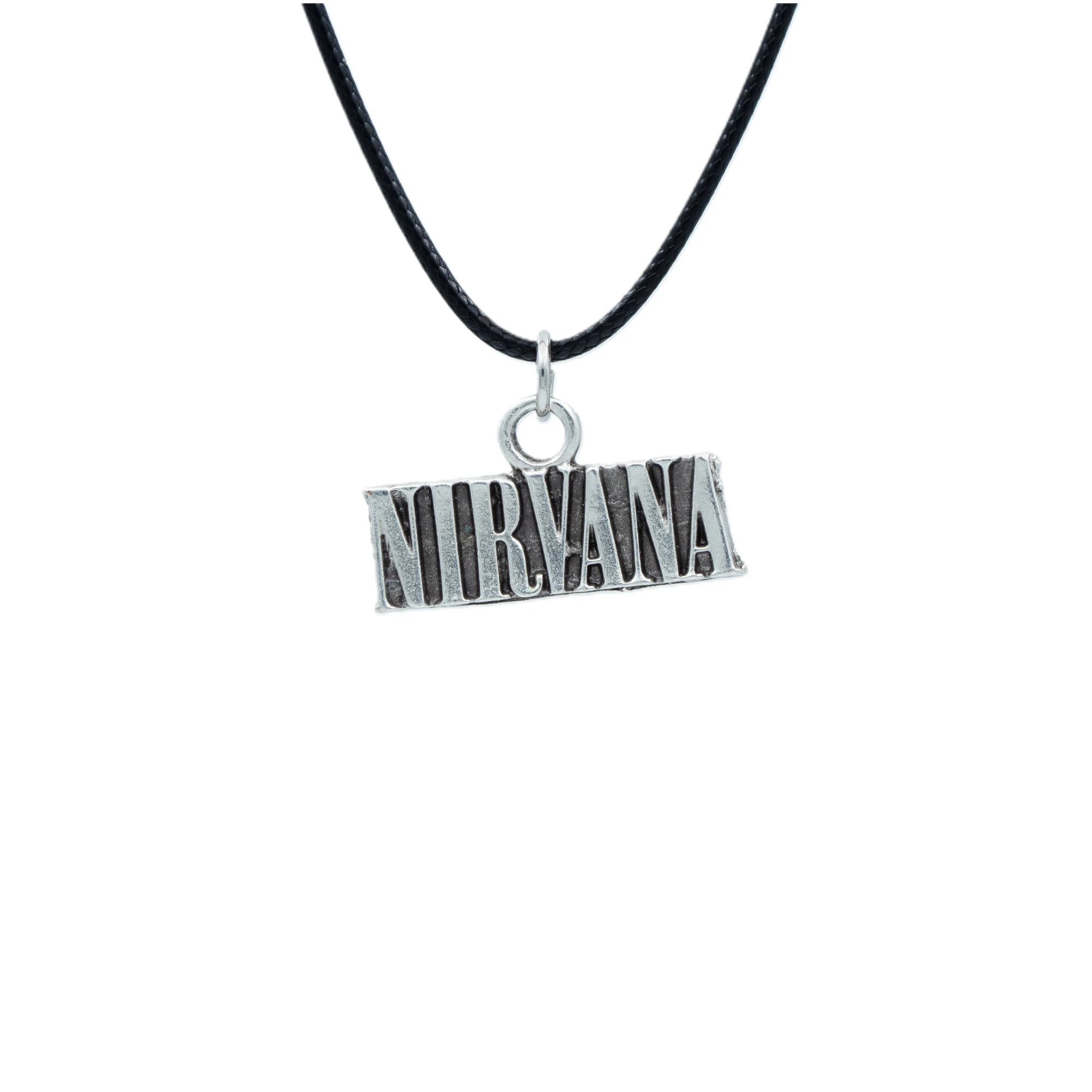 Nirvana Kolye - Gümüş ( Silver ) Renk - 60 cm Deri İp Kolye