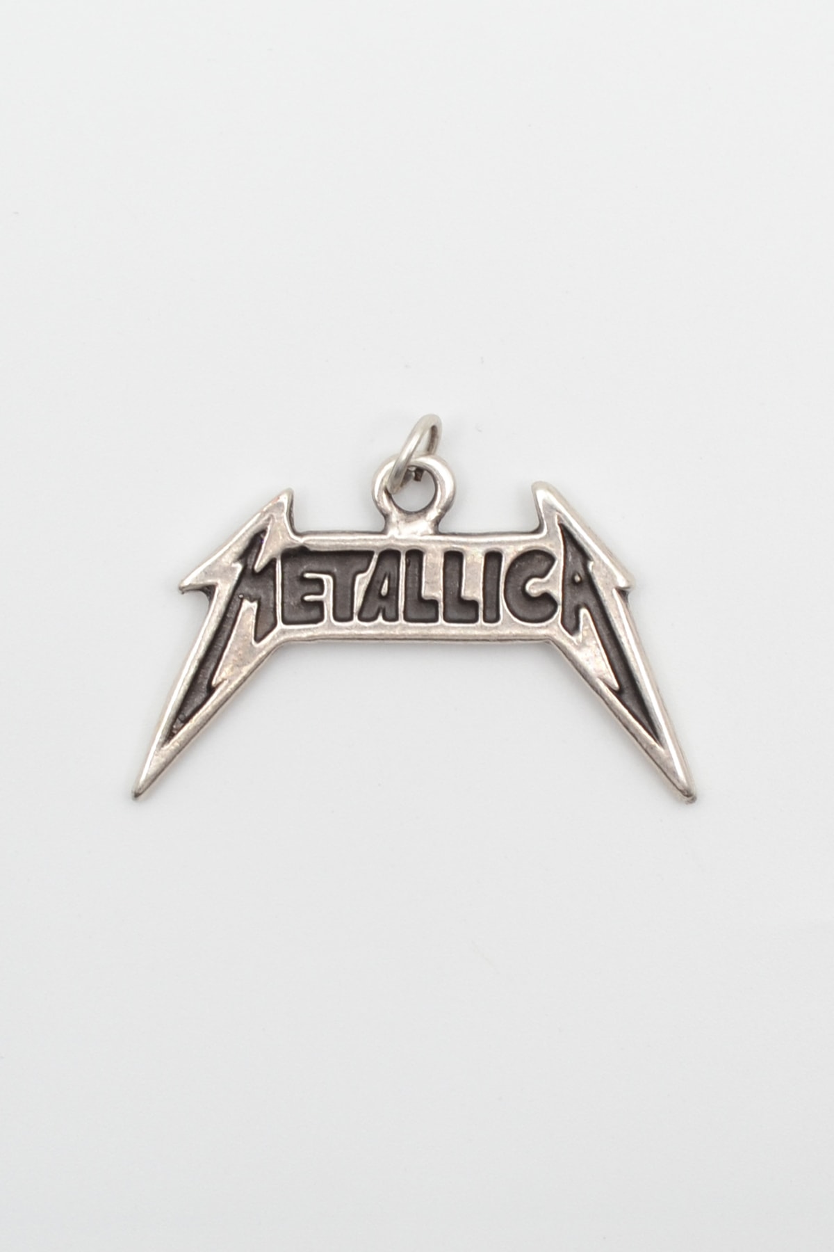Metallica Logo Kolye - Gümüş ( Silver ) Renk - 60 cm Örme Zincir Kolye