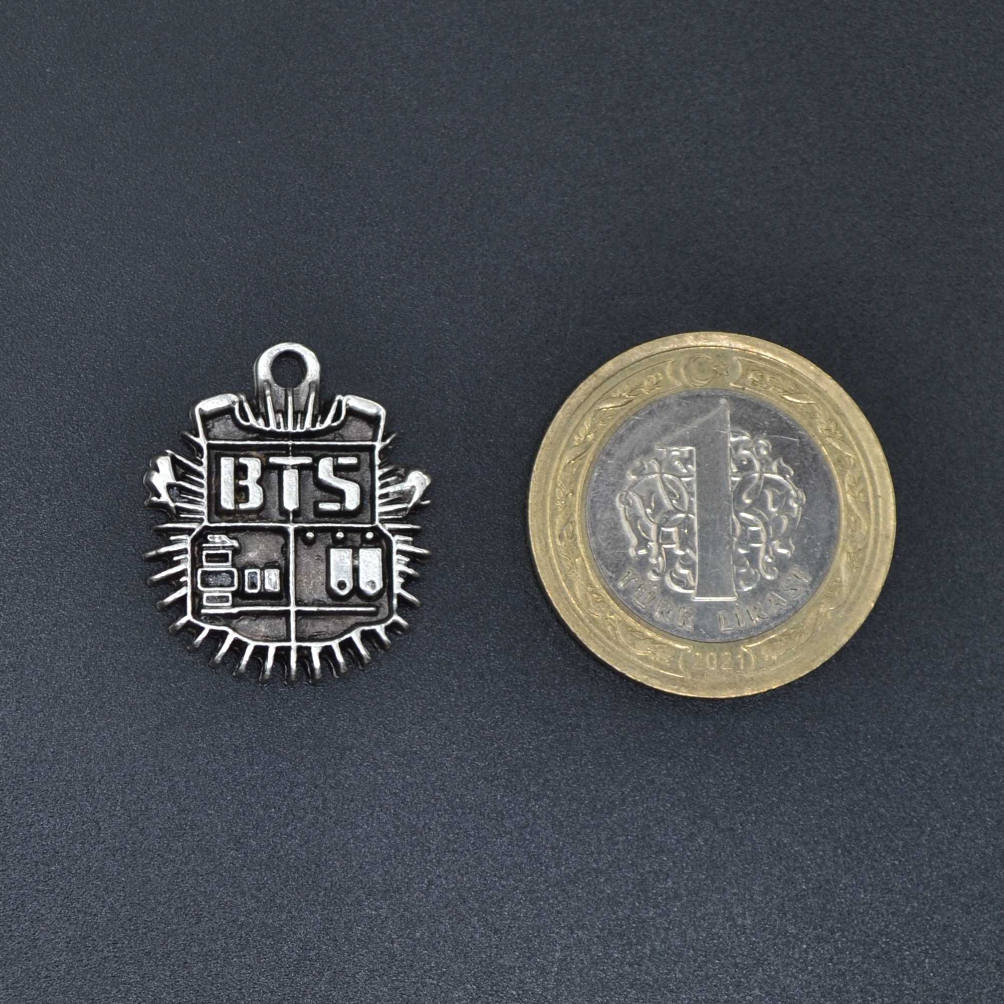 Minimal BTS Army Kolye Ucu - Gümüş ( Silver ) Renk