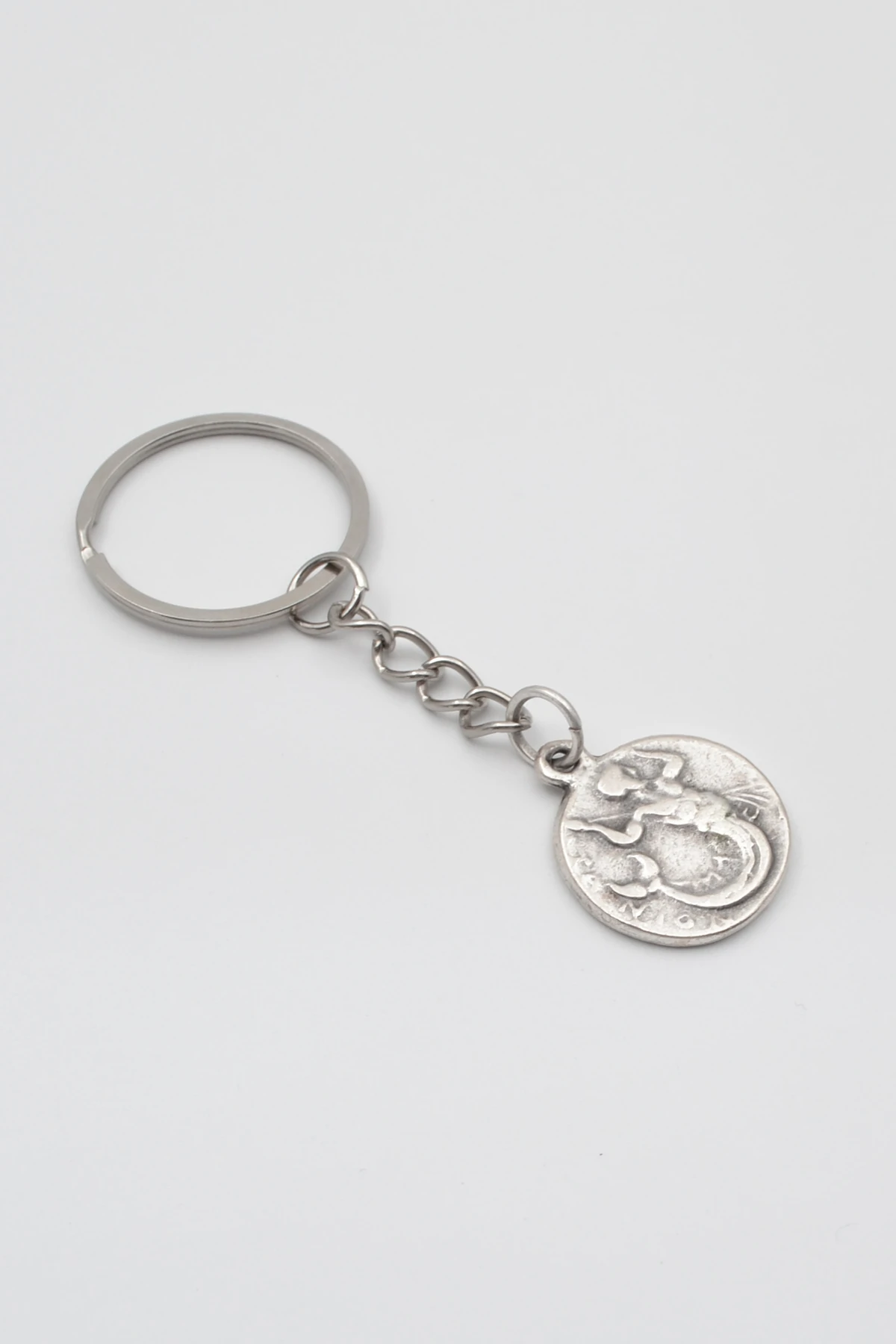 Antik Yunan Sikke Anahtarlık - Antik Gümüş Kaplama - Kadın Erkek