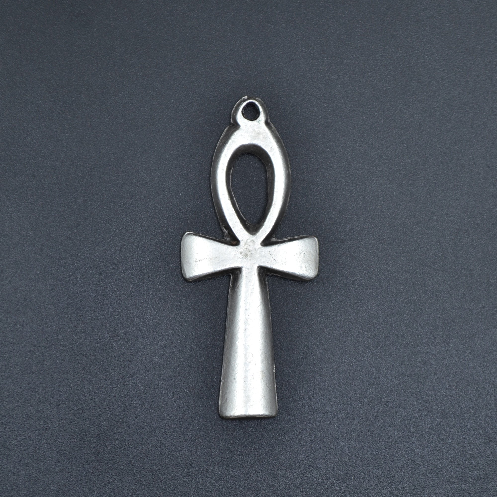 Ankh Sembolü - Nil'in Anahtarı Kolye - Gümüş ( Silver ) Renk - 60 cm Düz Ezme Zincir Kolye