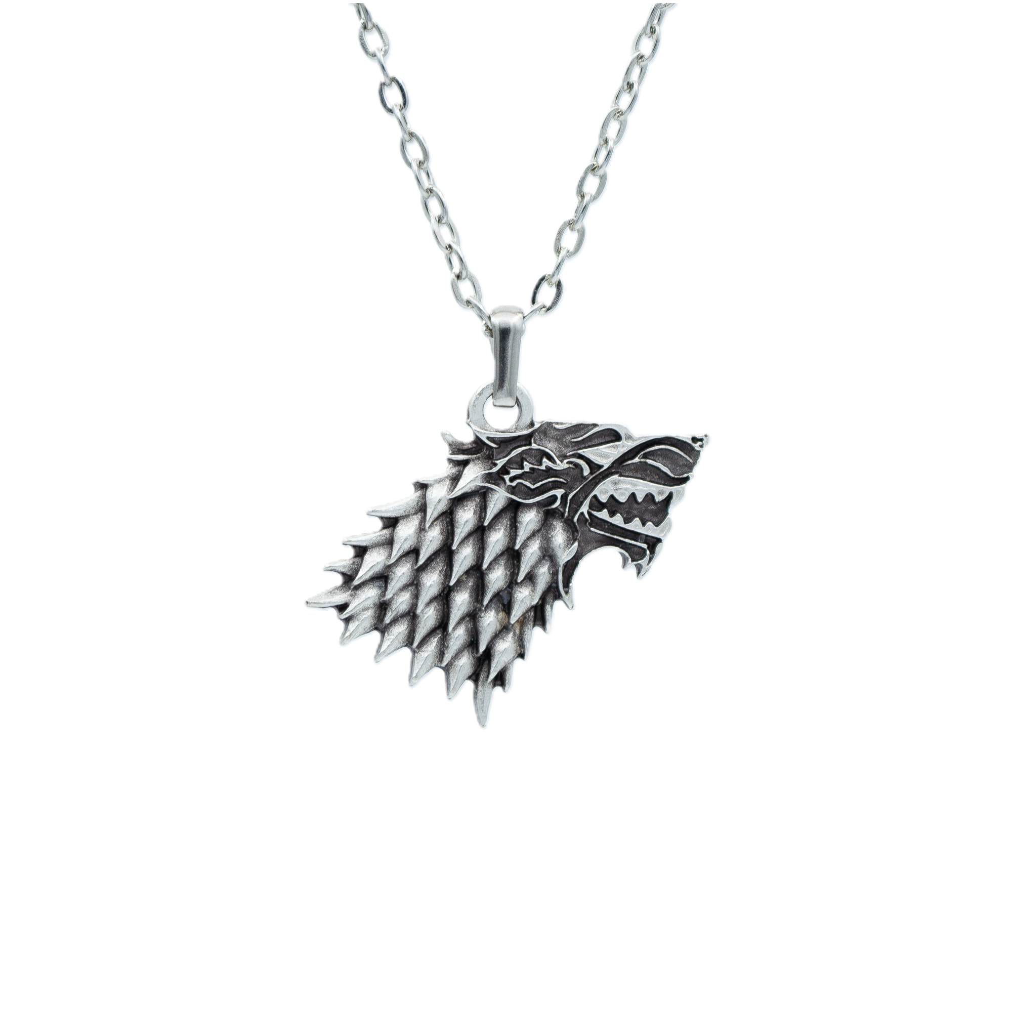 Game Of Thrones Kurt Kolye - Gümüş ( Silver ) Renk - 60 cm Düz Ezme Zincir Kolye