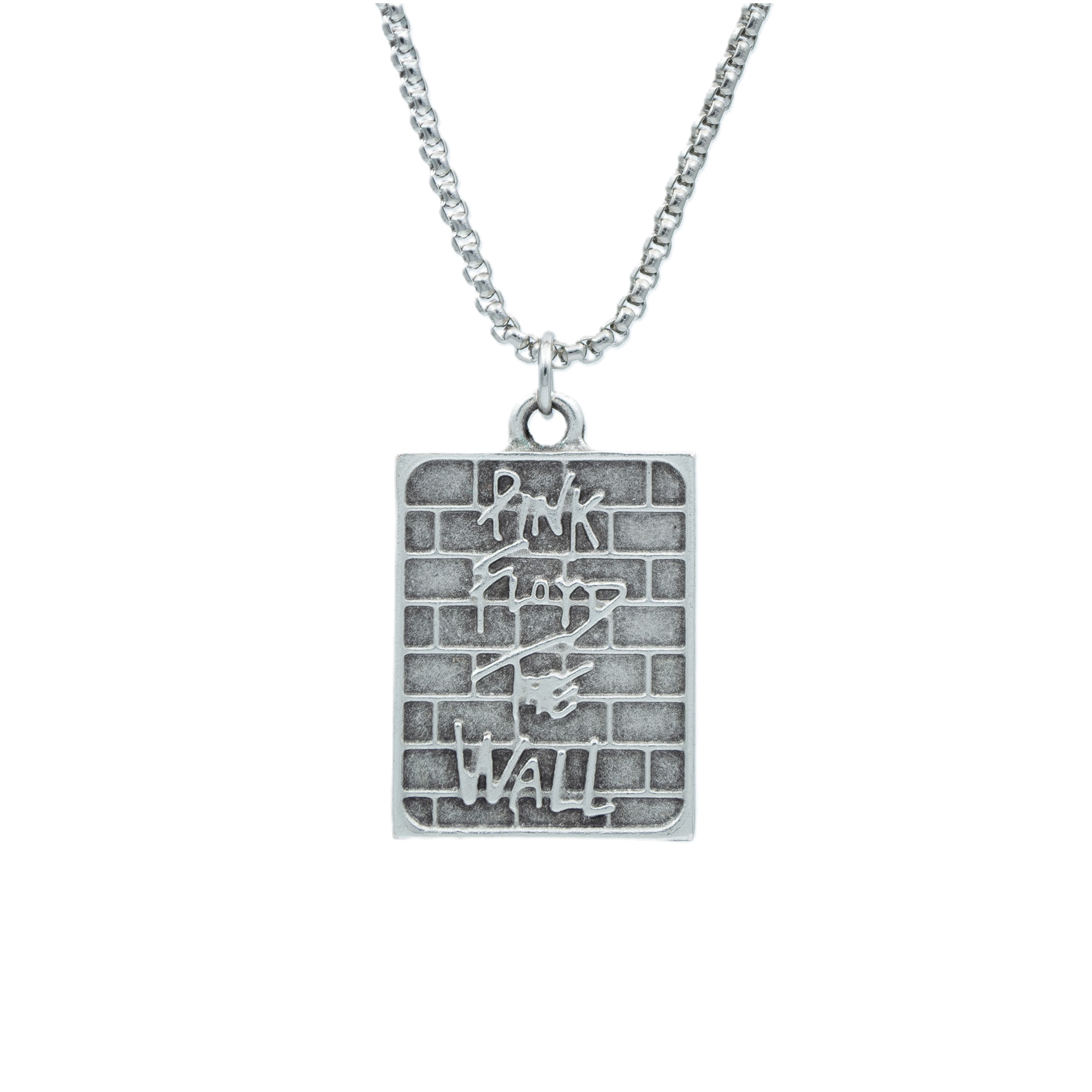 Pink Floyd The Wall Kolye - Gümüş ( Silver ) Renk - 60 cm Örme Zincir Kolye