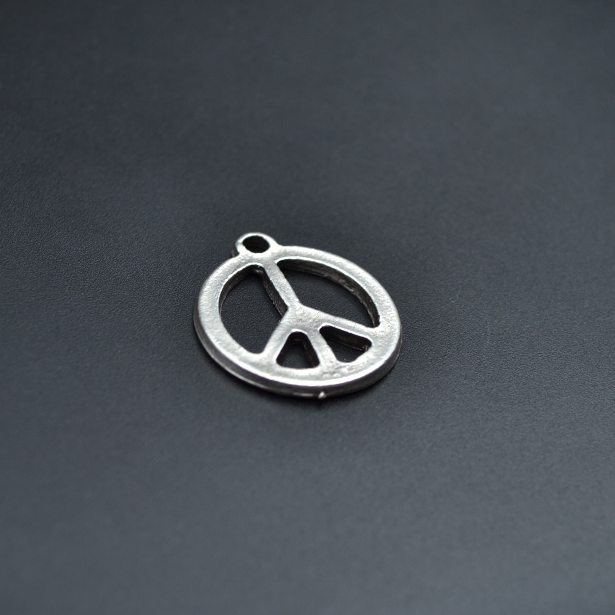 Minimal Peace Barış Sembolü Kolye - Gümüş ( Silver ) Renk - 60 cm Düz Ezme Zincir Kolye