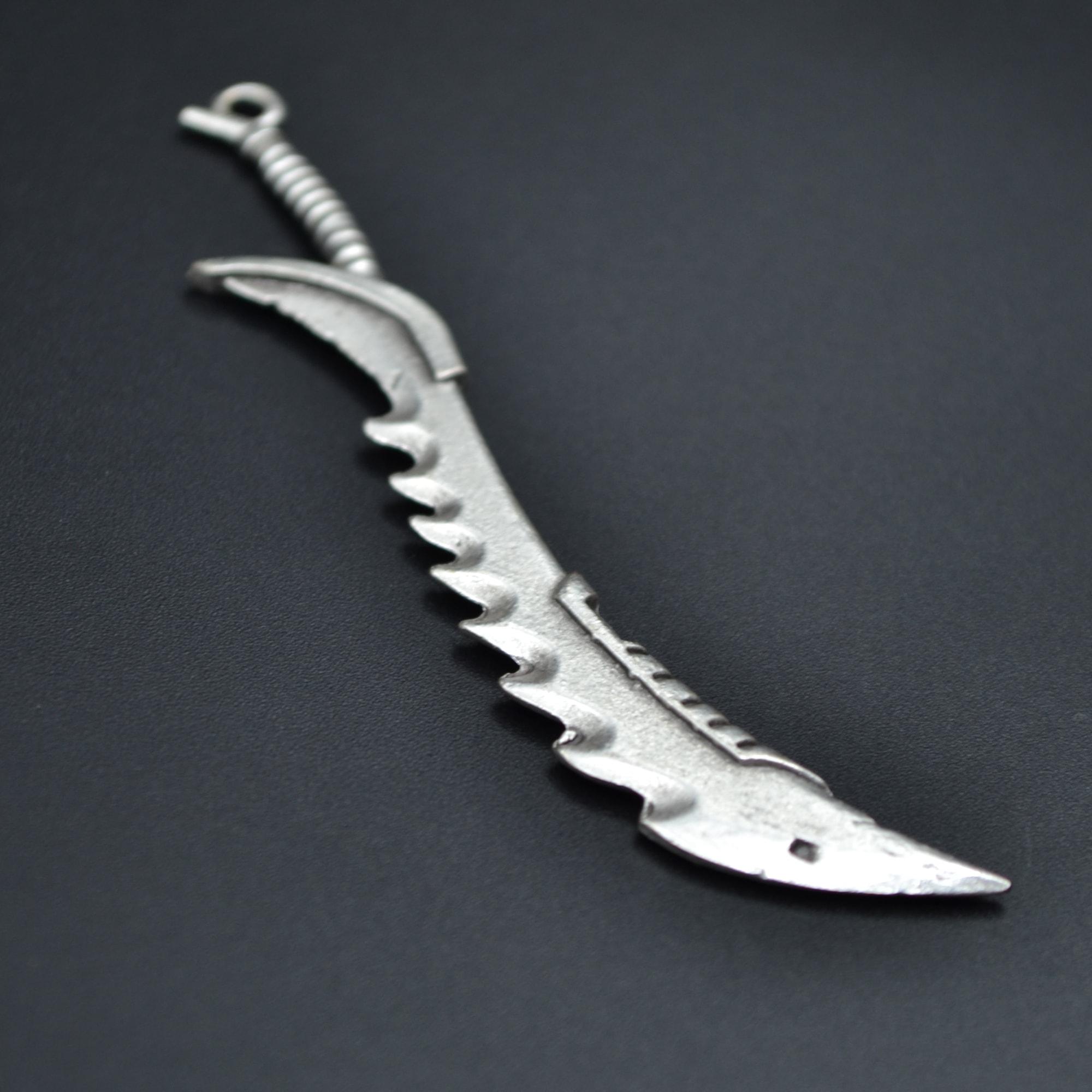 Kılıç Kolye - Gümüş ( Silver ) Renk - 60 cm Düz Ezme Zincir Kolye