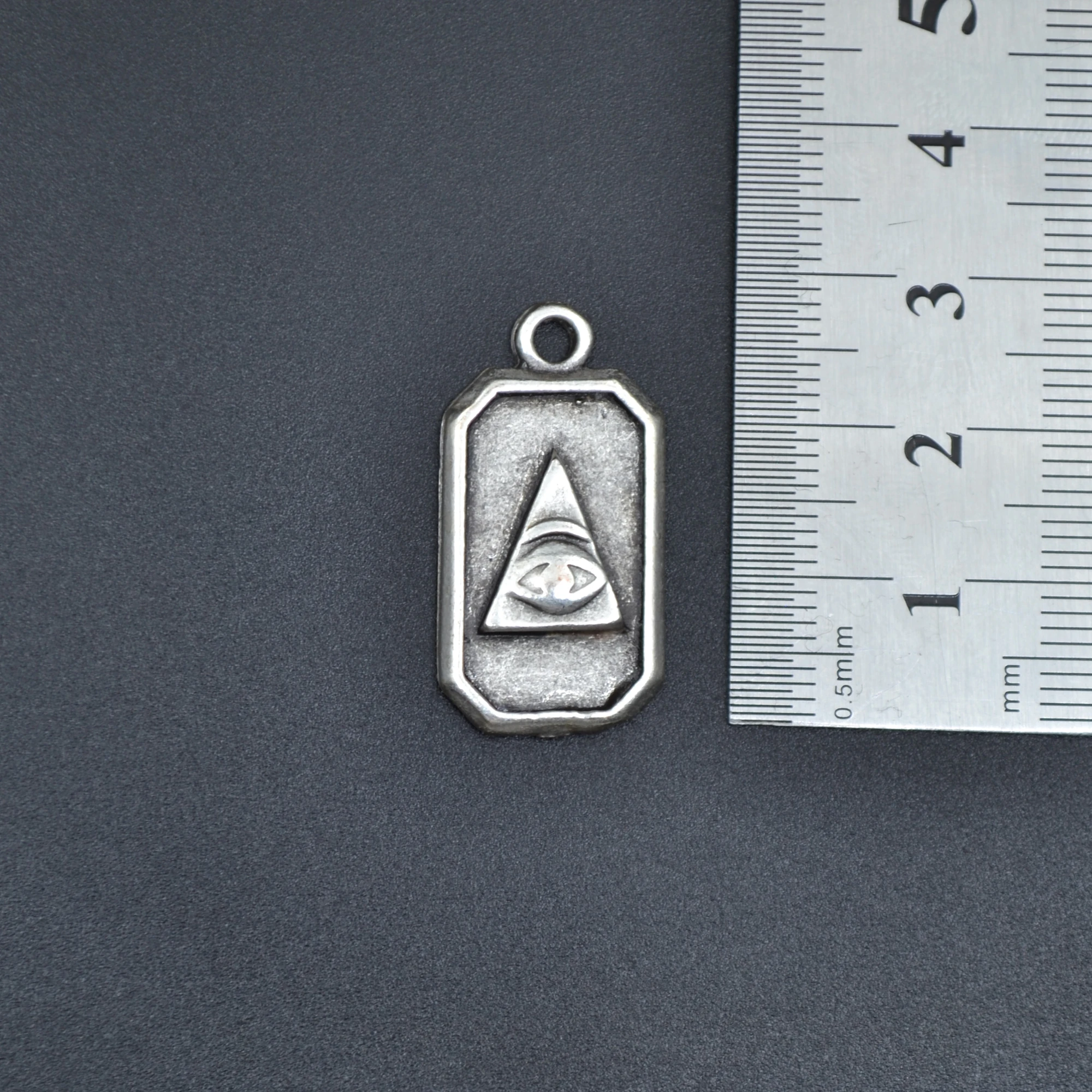 Minimal Göz Kolye - Gümüş ( Silver ) Renk - 60 cm Örme Zincir Kolye