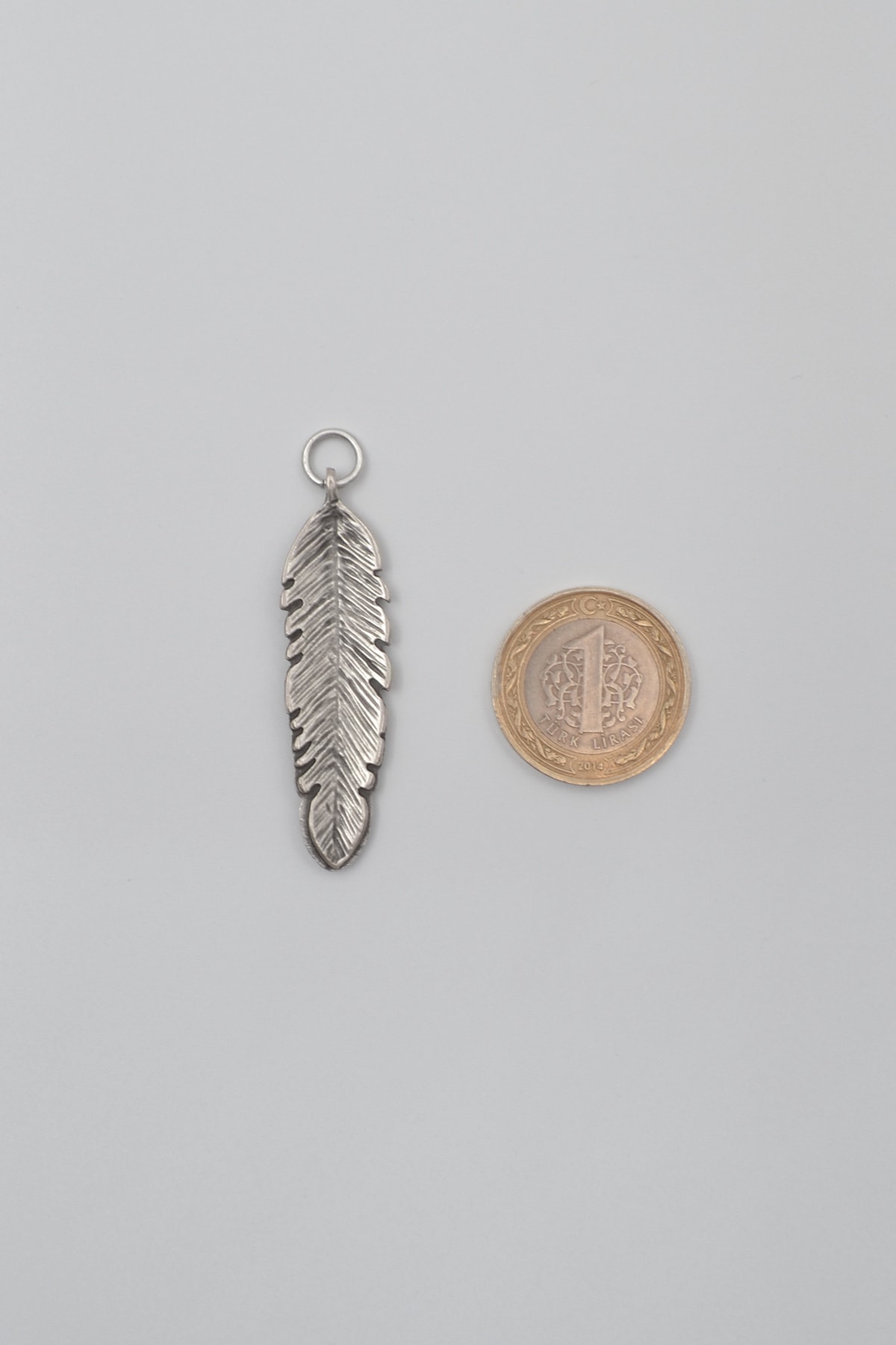 Tüy Kolye Ucu - Gümüş ( Silver ) Renk