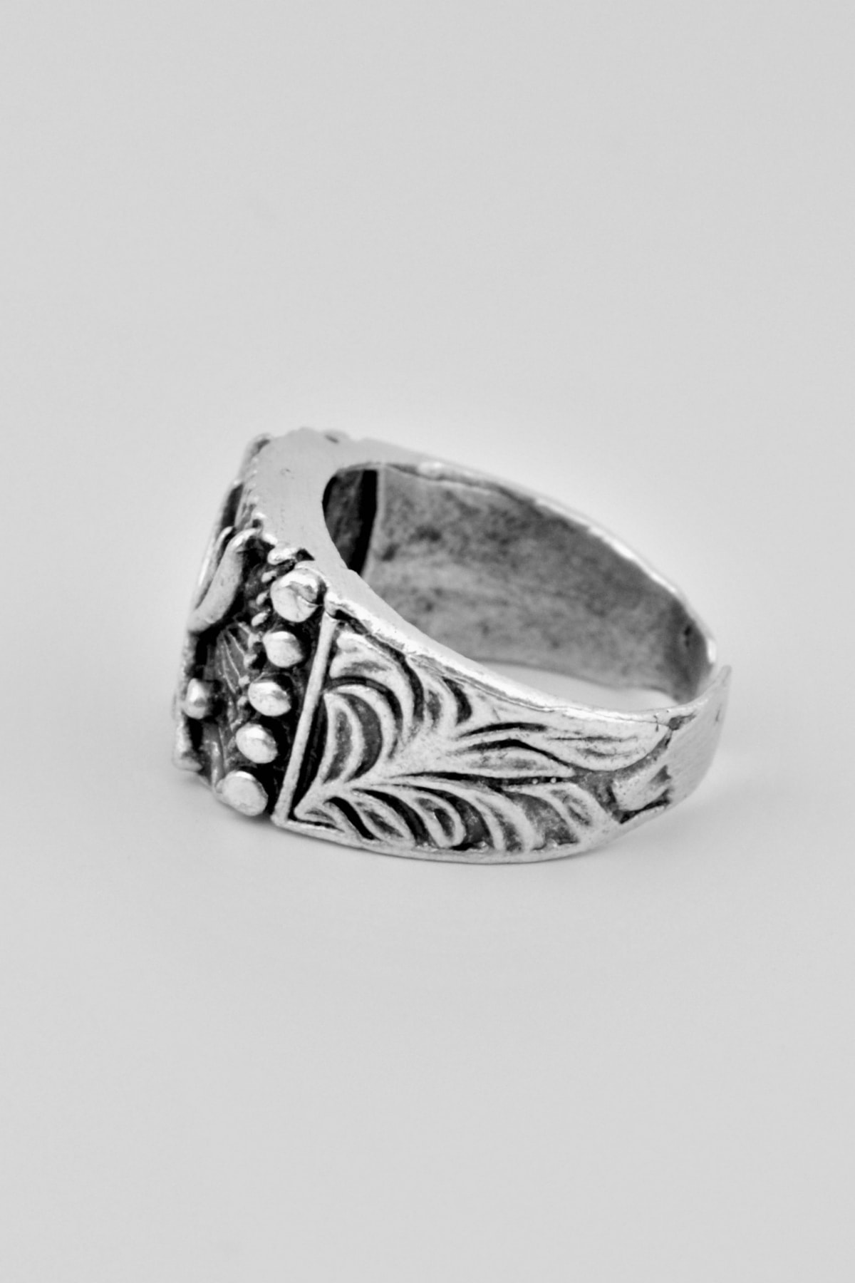 Zülfikar Kılıç Kare Gümüş Kaplama Ayarlamalı Erkek Yüzük