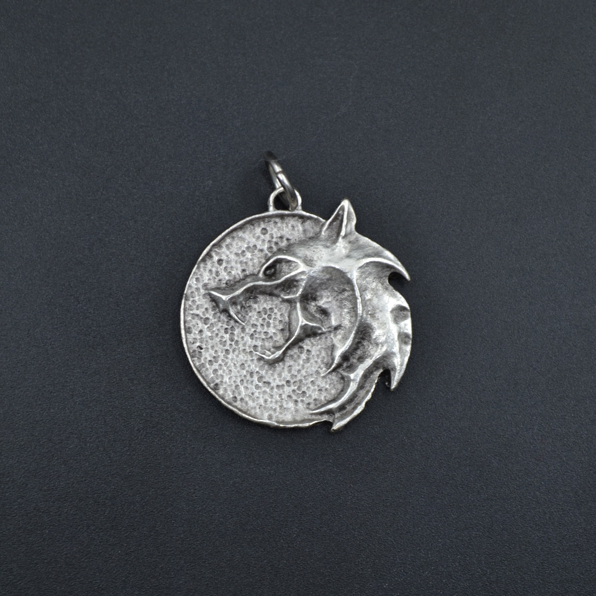 The Witcher 3 Madalyon Kolye - Gümüş ( Silver ) Renk - 60 cm Düz Ezme Zincir Kolye