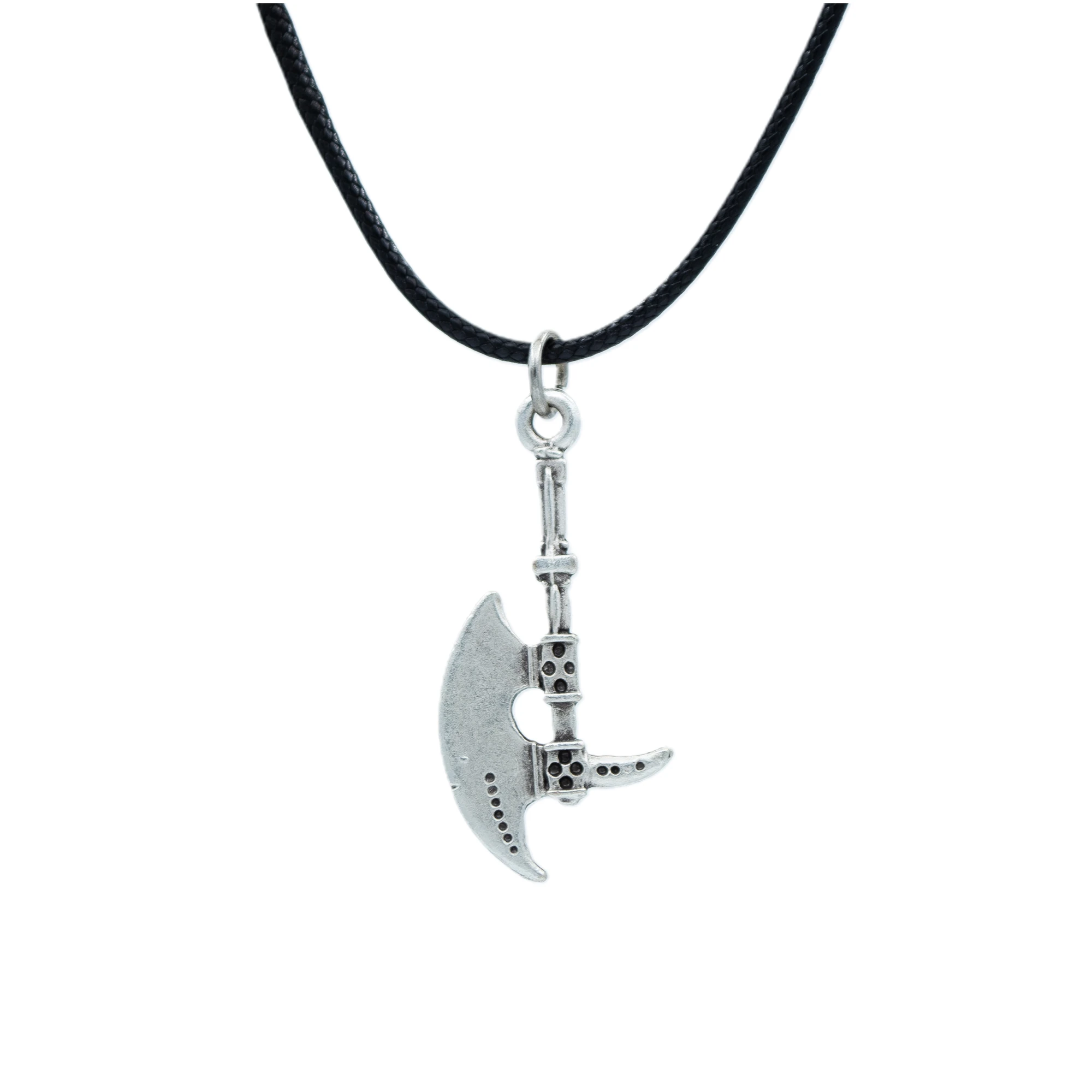 Balta Kolye - Gümüş ( Silver ) Renk - 60 cm Deri İp Kolye