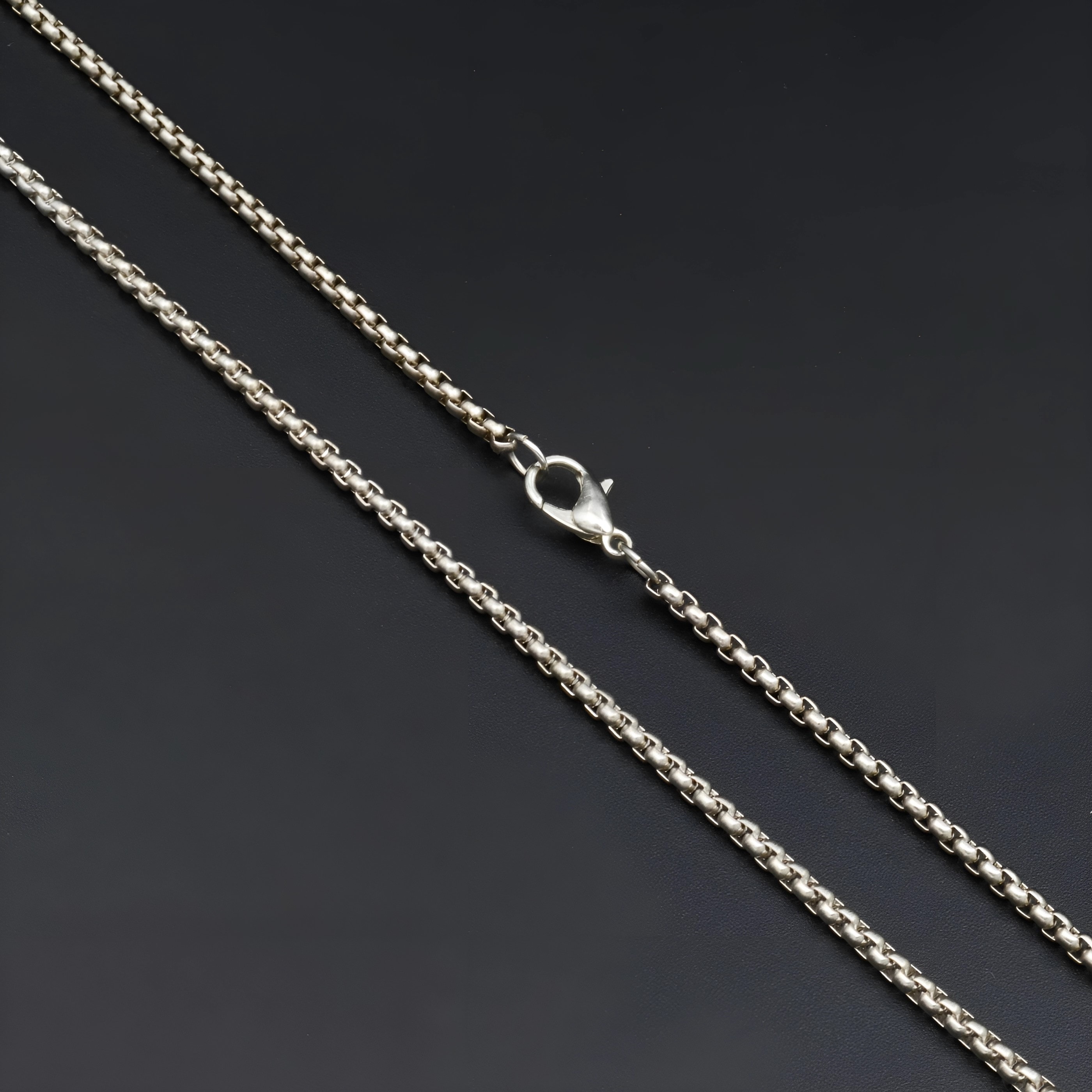Mızrak Ucu Şeklinde Kolye - Gümüş ( Silver ) Renk - 60 cm Örme Zincir Kolye