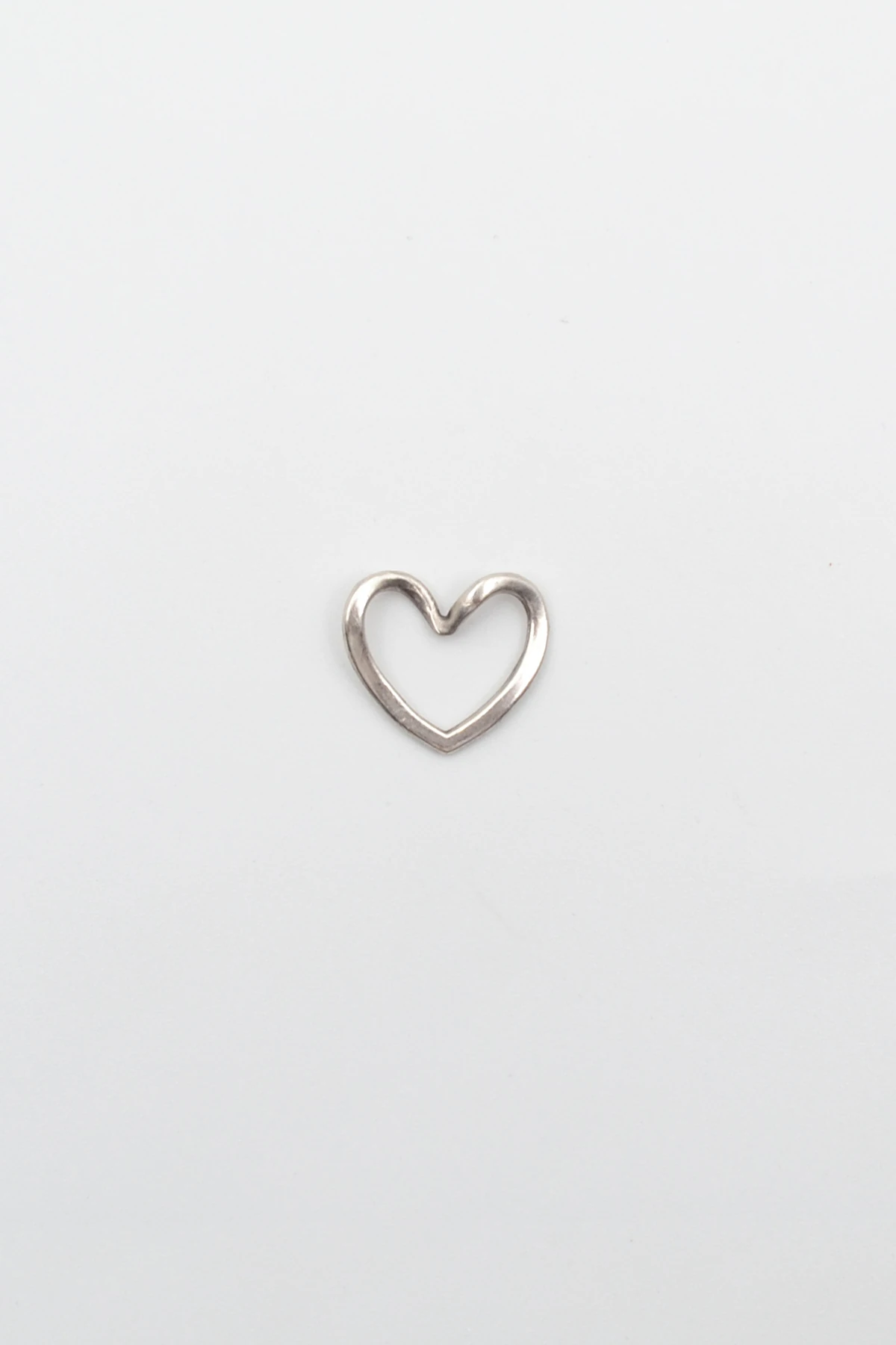 Minimalist Kalp Kolye - Gümüş ( Silver ) Renk - 60 cm Deri İp Kolye