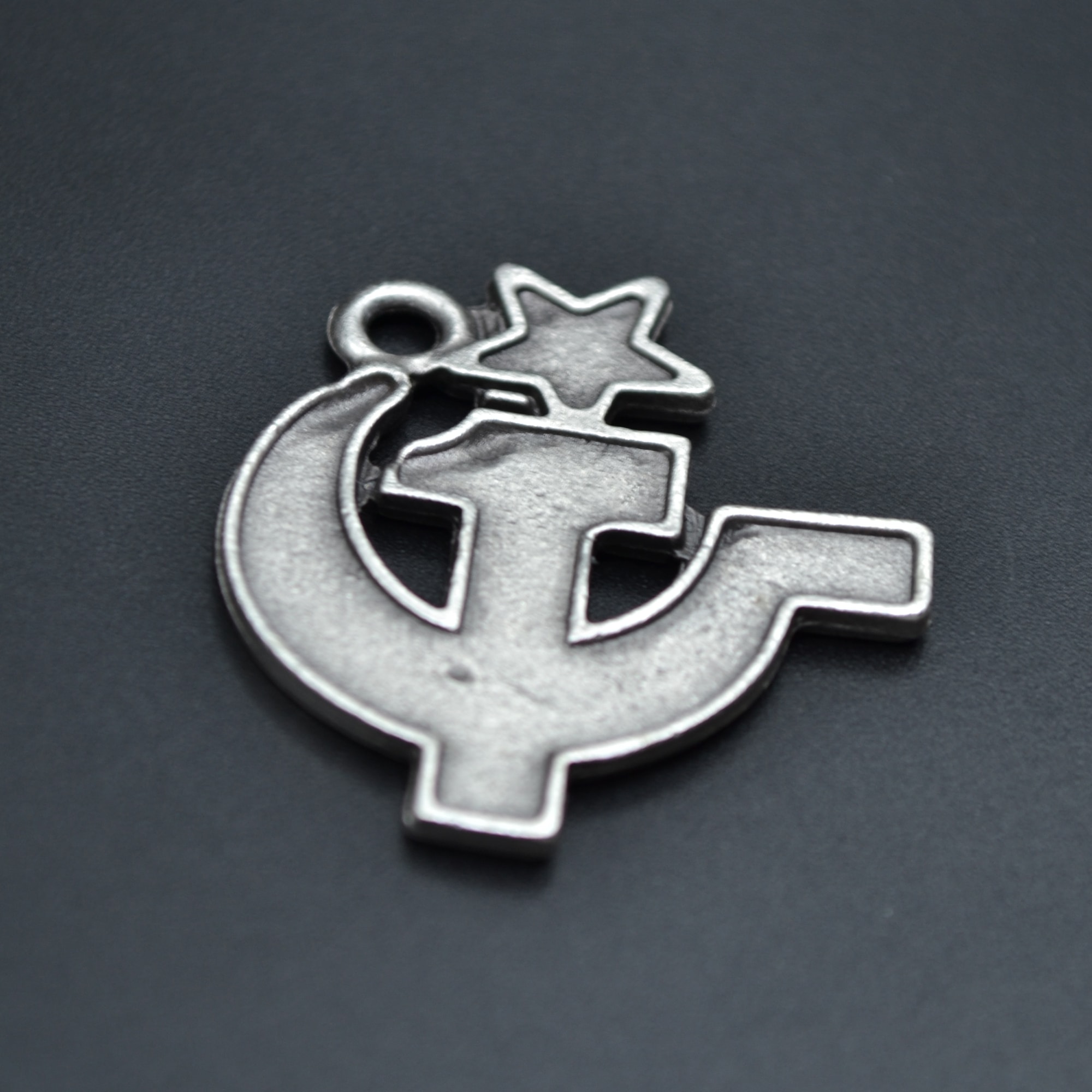 Orak ve Çekiç Kolye Ucu - Gümüş ( Silver ) Renk
