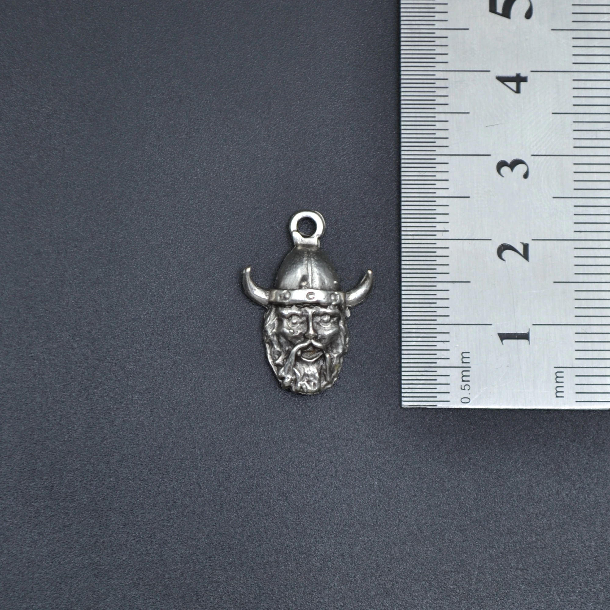 Minimal Viking Savaşçı Kolye - Gümüş ( Silver ) Renk - 60 cm Örme Zincir Kolye