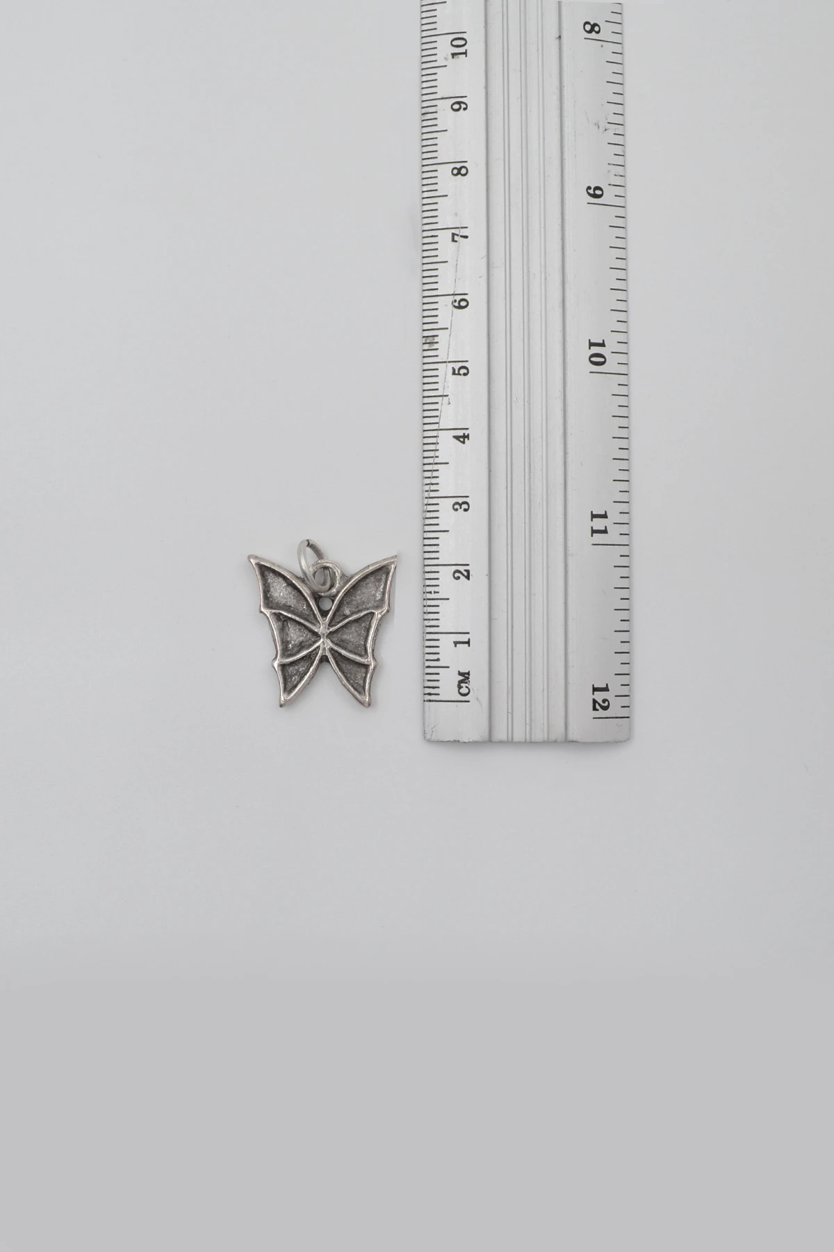 Kelebek Örme Zincir Kolye - Antik Gümüş Kaplama - Kadın Erkek - 60 cm