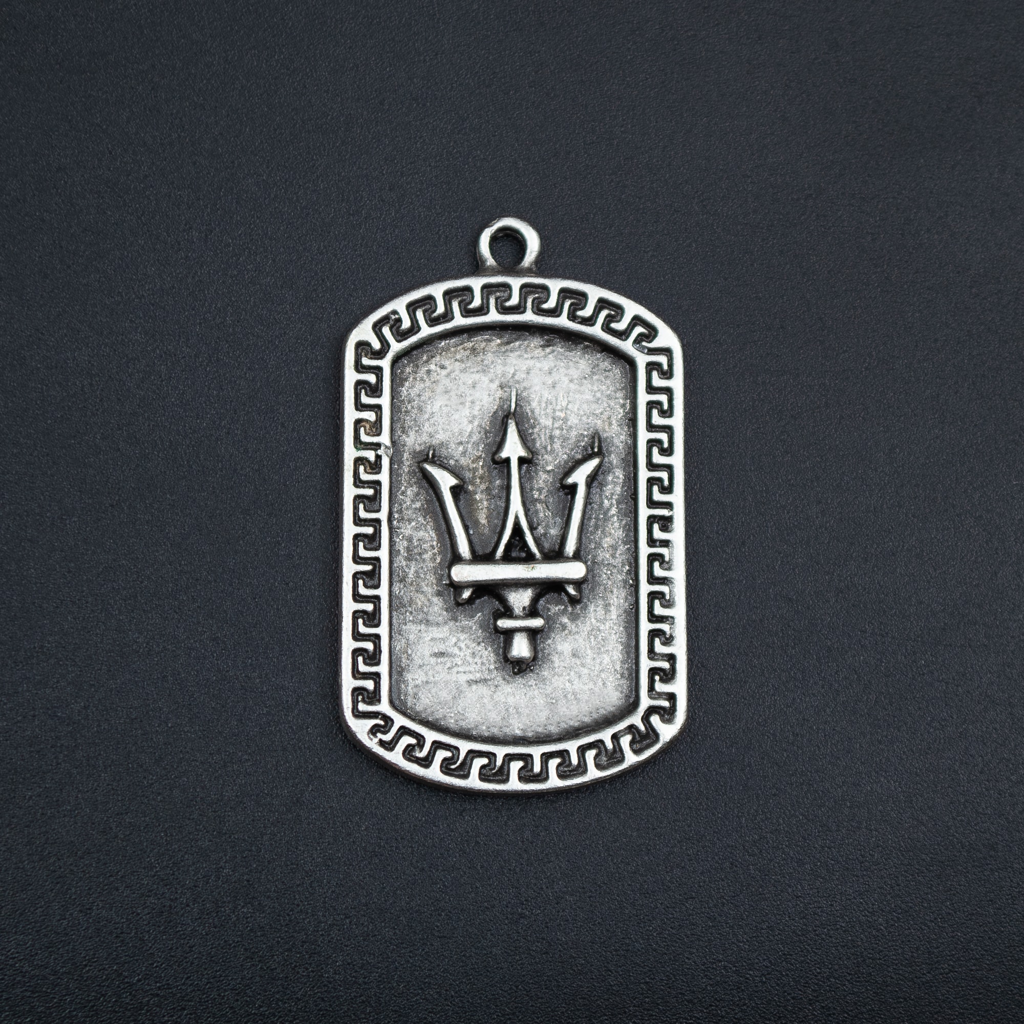 Poseidon - Mızrak Kolye - Gümüş ( Silver ) Renk - 60 cm Düz Ezme Zincir Kolye