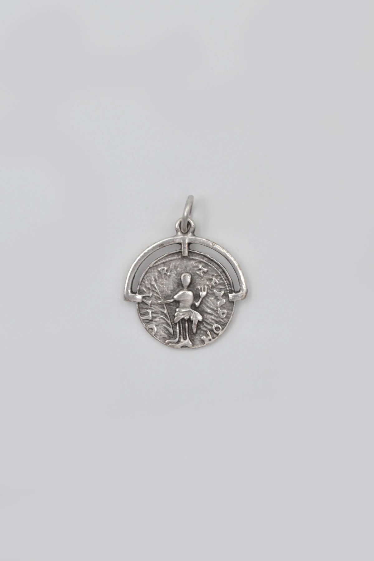 Bohem Roma Dönemi Sikke Kolye Ucu - Gümüş ( Silver ) Renk