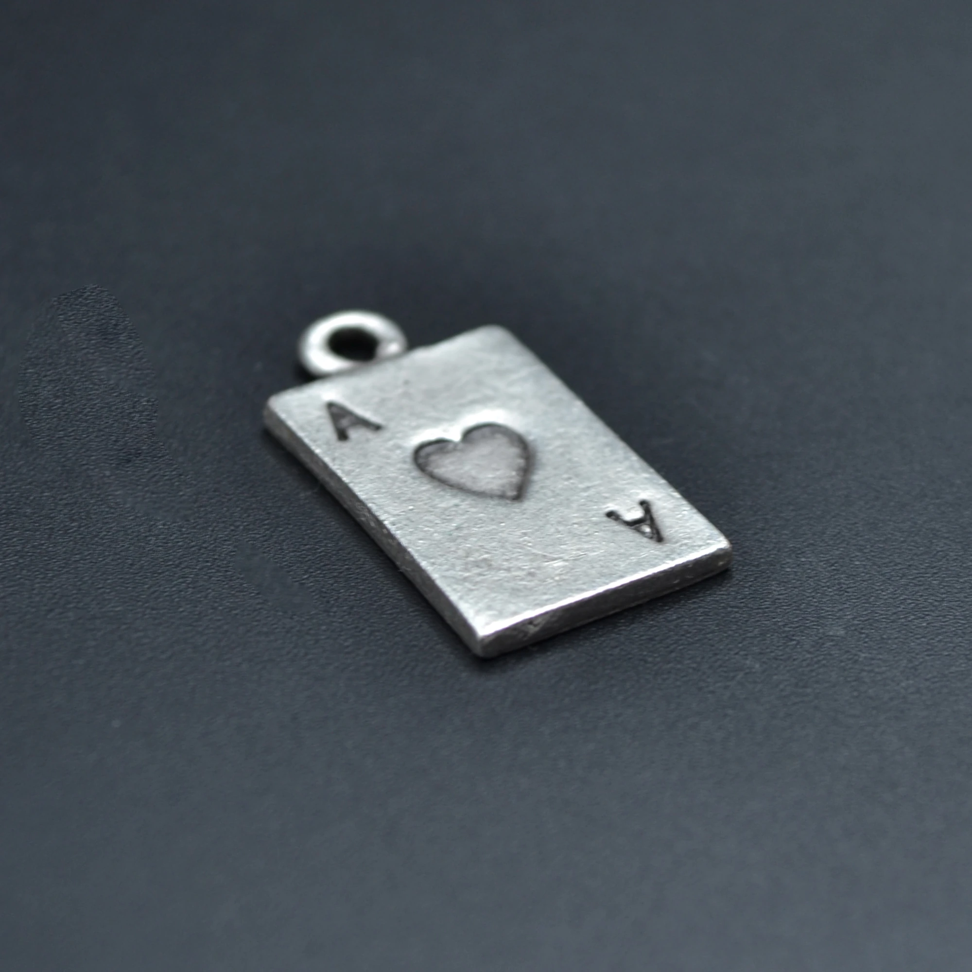 Minimal Kupa As Poker İskambil Kolye - Gümüş ( Silver ) Renk - 60 cm Örme Zincir Kolye