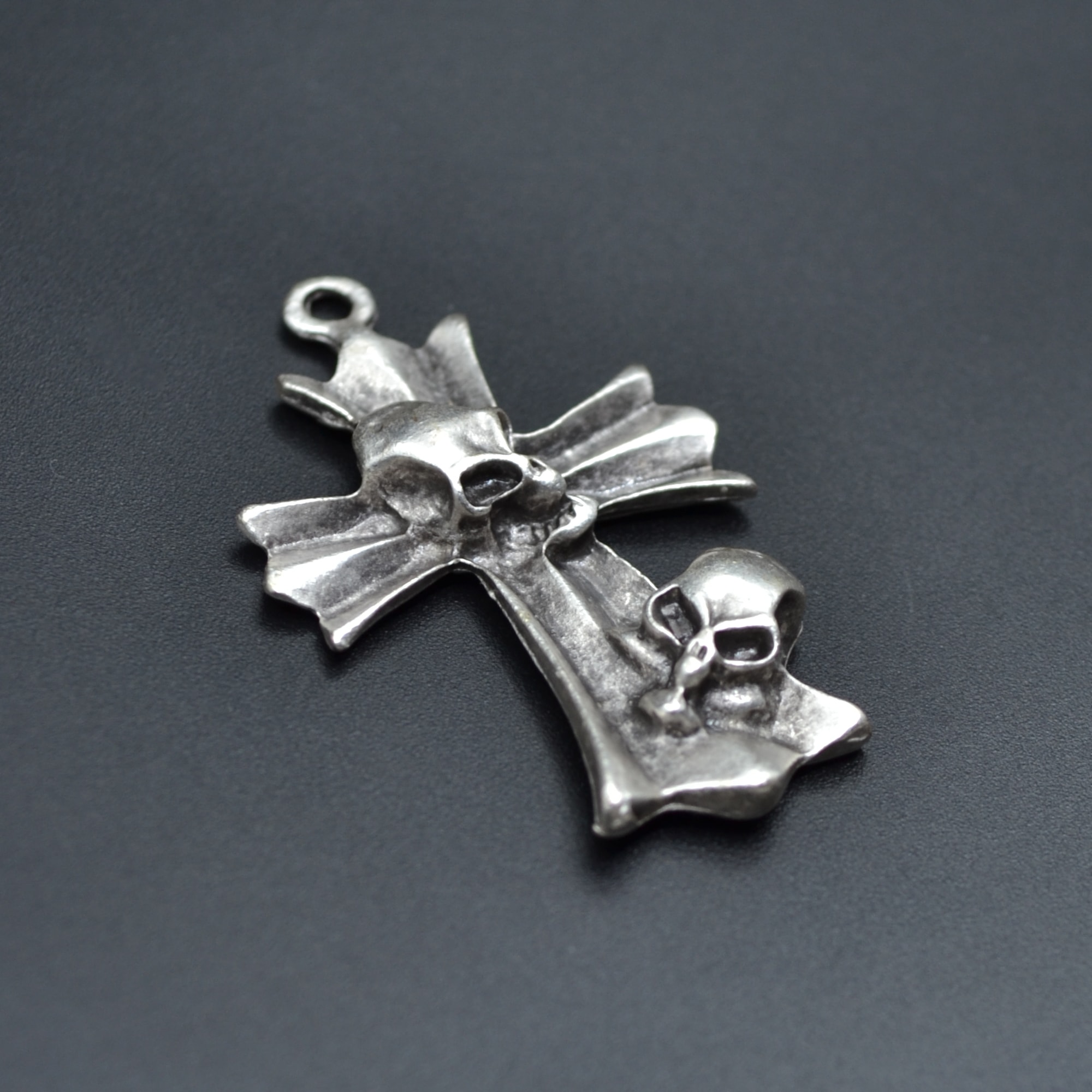 Kuru Kafa Haç Kolye Ucu - Gümüş ( Silver ) Renk