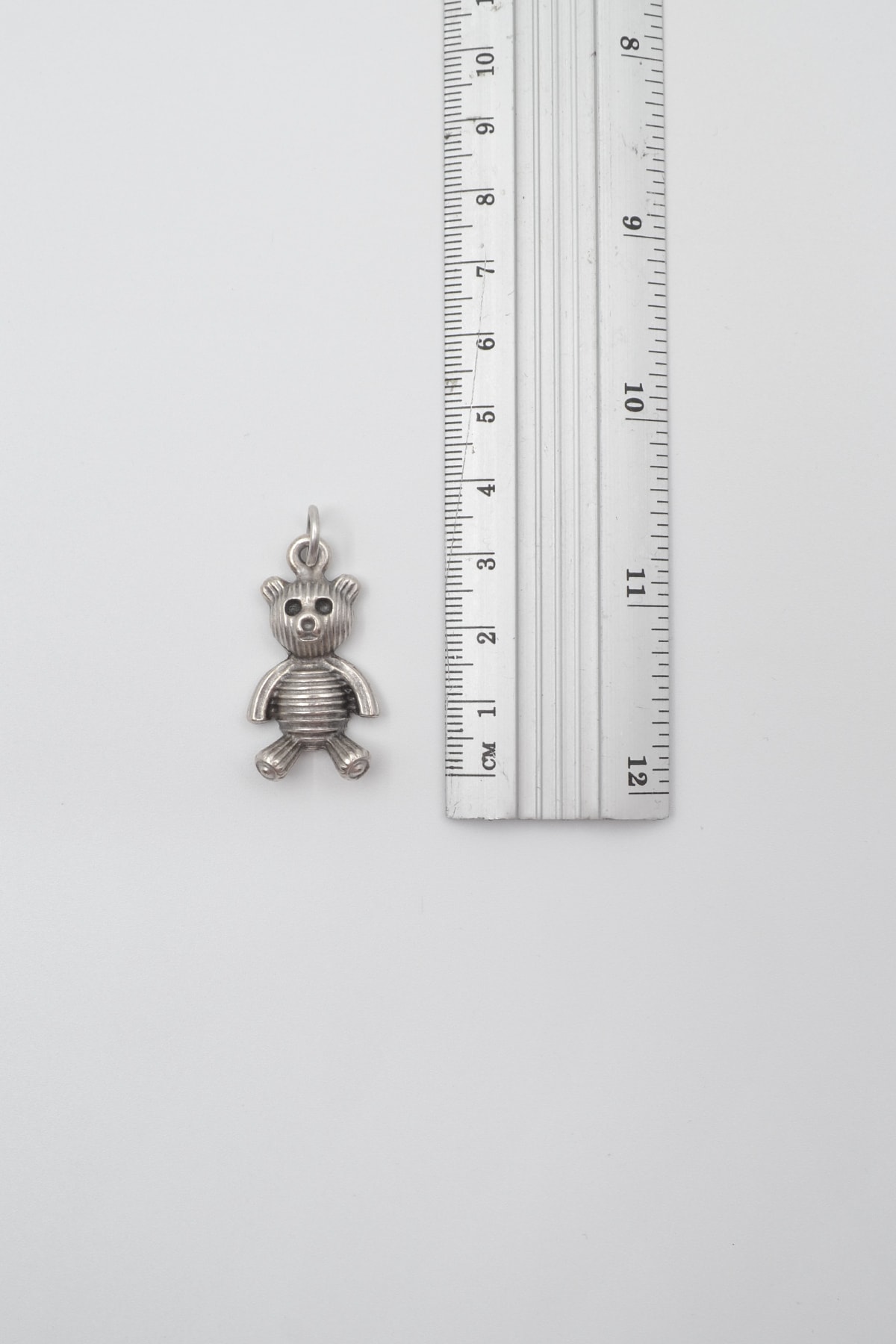 Oyuncak Ayıcık Örme Zincir Kolye - Antik Gümüş Kaplama - Kadın Erkek - 60 cm