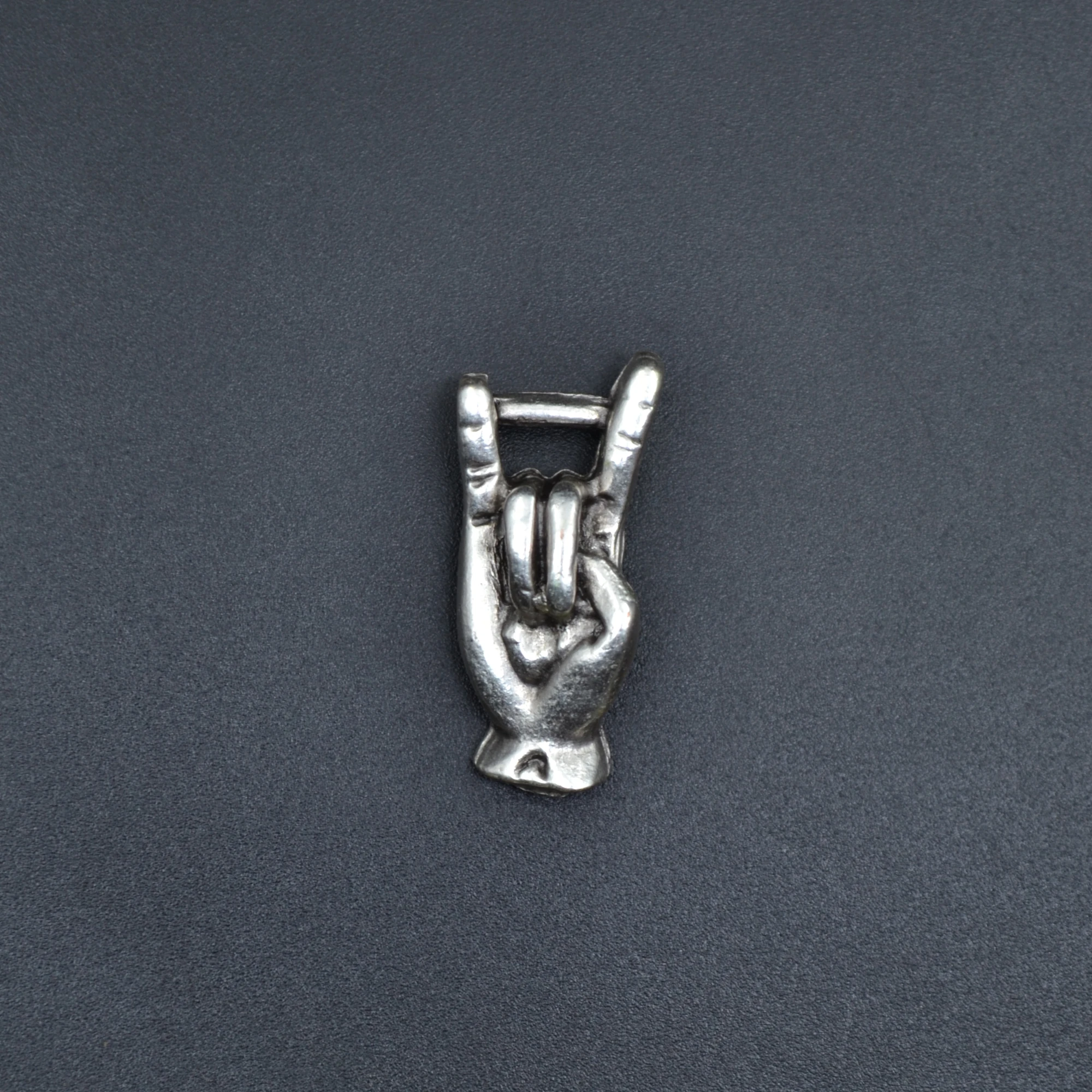 Şeytan Boynuzları - Devil Horns Kolye - Gümüş ( Silver ) Renk - 60 cm Düz Ezme Zincir Kolye