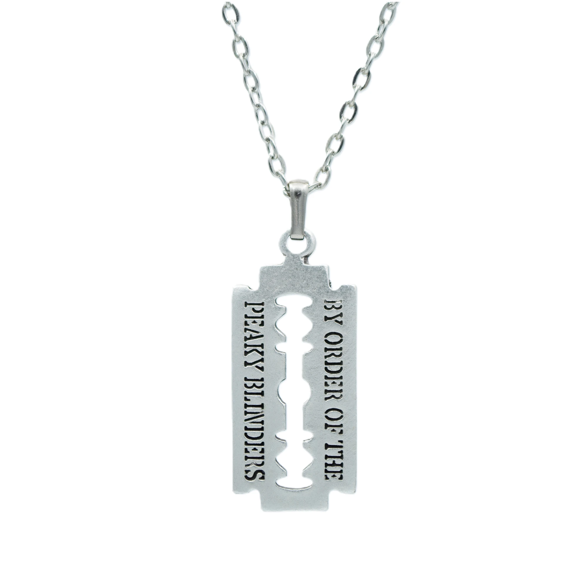 Peaky Blinders Jilet Kolye - Gümüş ( Silver ) Renk - 60 cm Düz Ezme Zincir Kolye