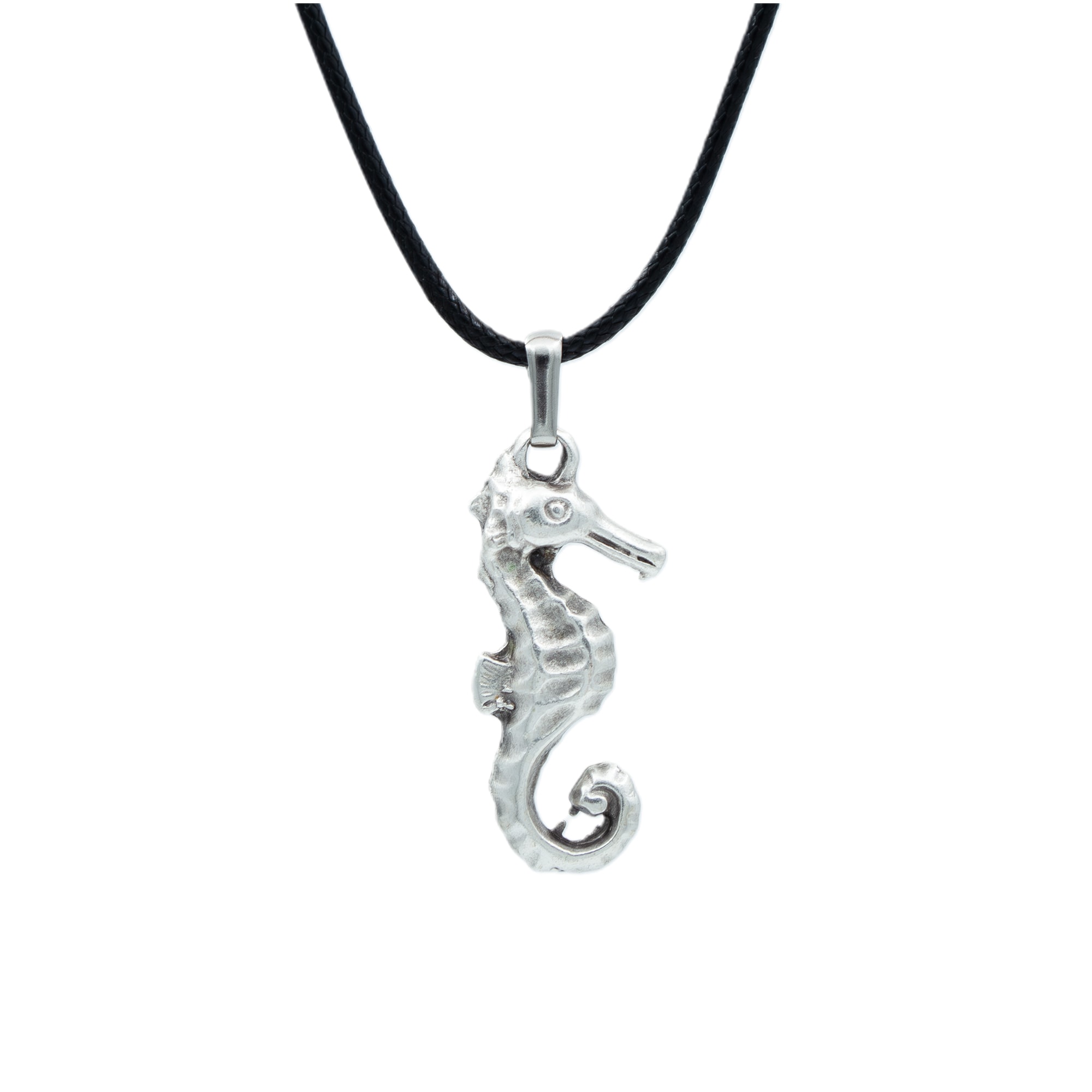 Denizatı Kolye - Gümüş ( Silver ) Renk - 60 cm Deri İp Kolye