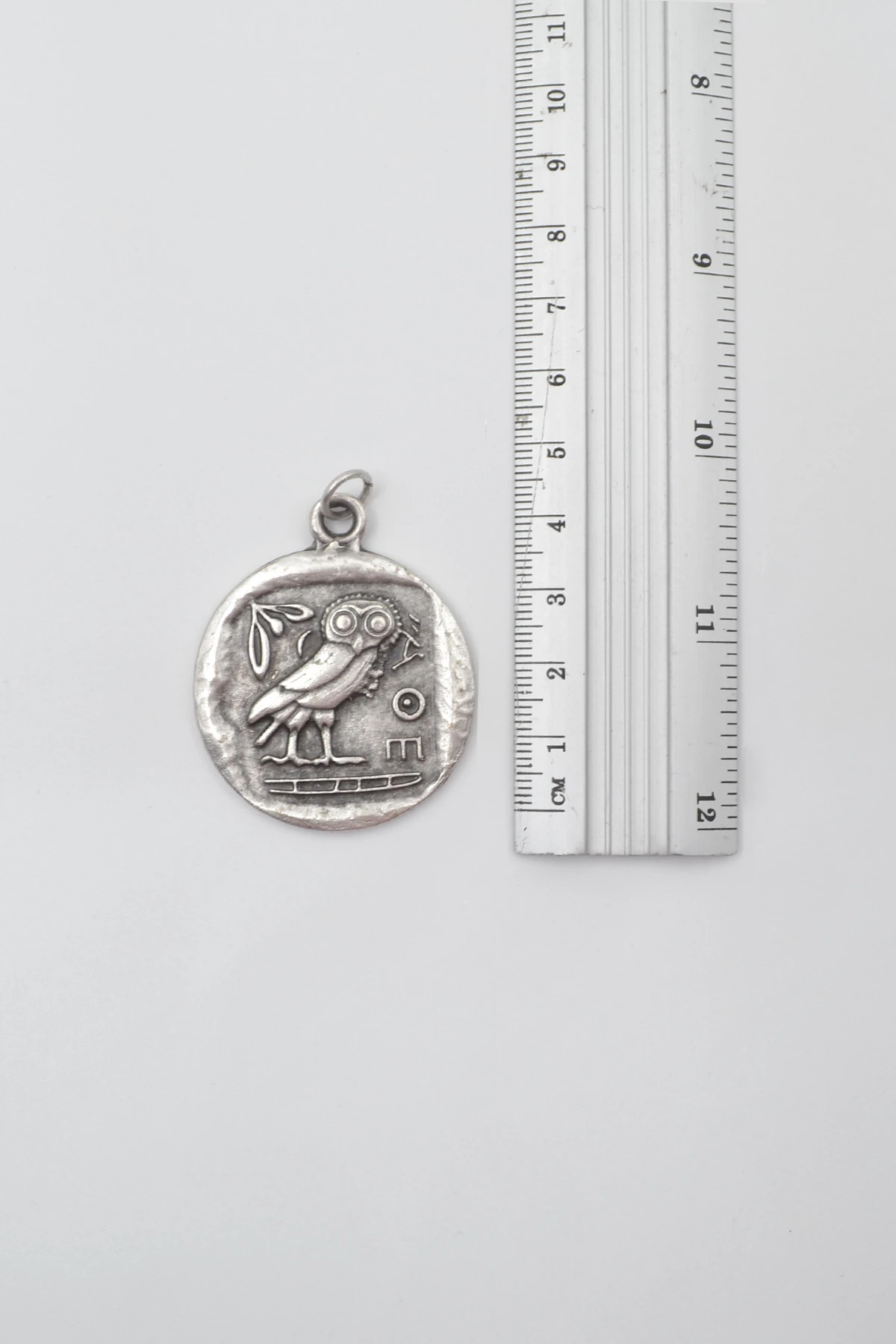 Yunan Mitolojisi Baykuş Kolye Ucu - Gümüş ( Silver ) Renk