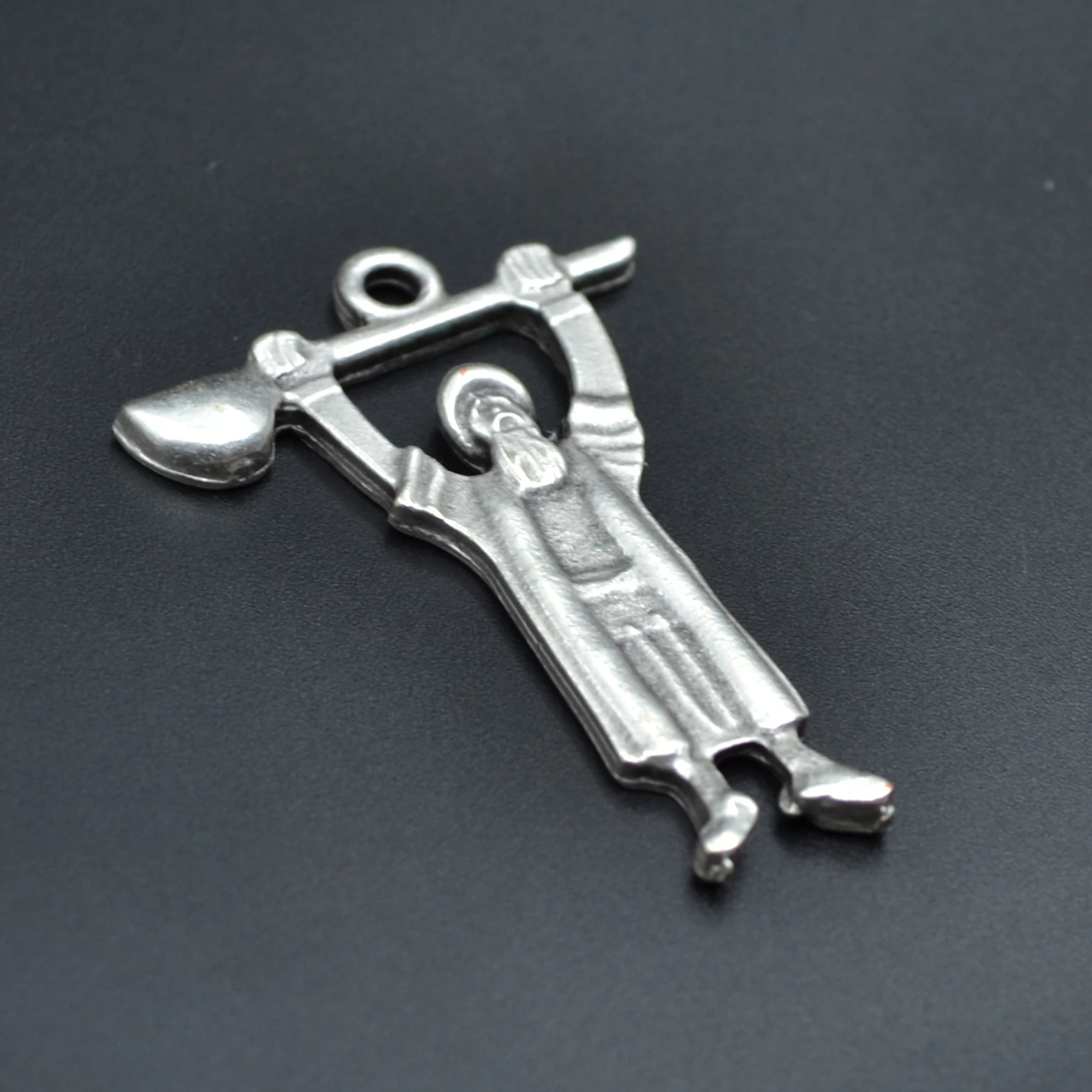 Pir Sultan Abdal Kolye - Gümüş ( Silver ) Renk - 60 cm Örme Zincir Kolye