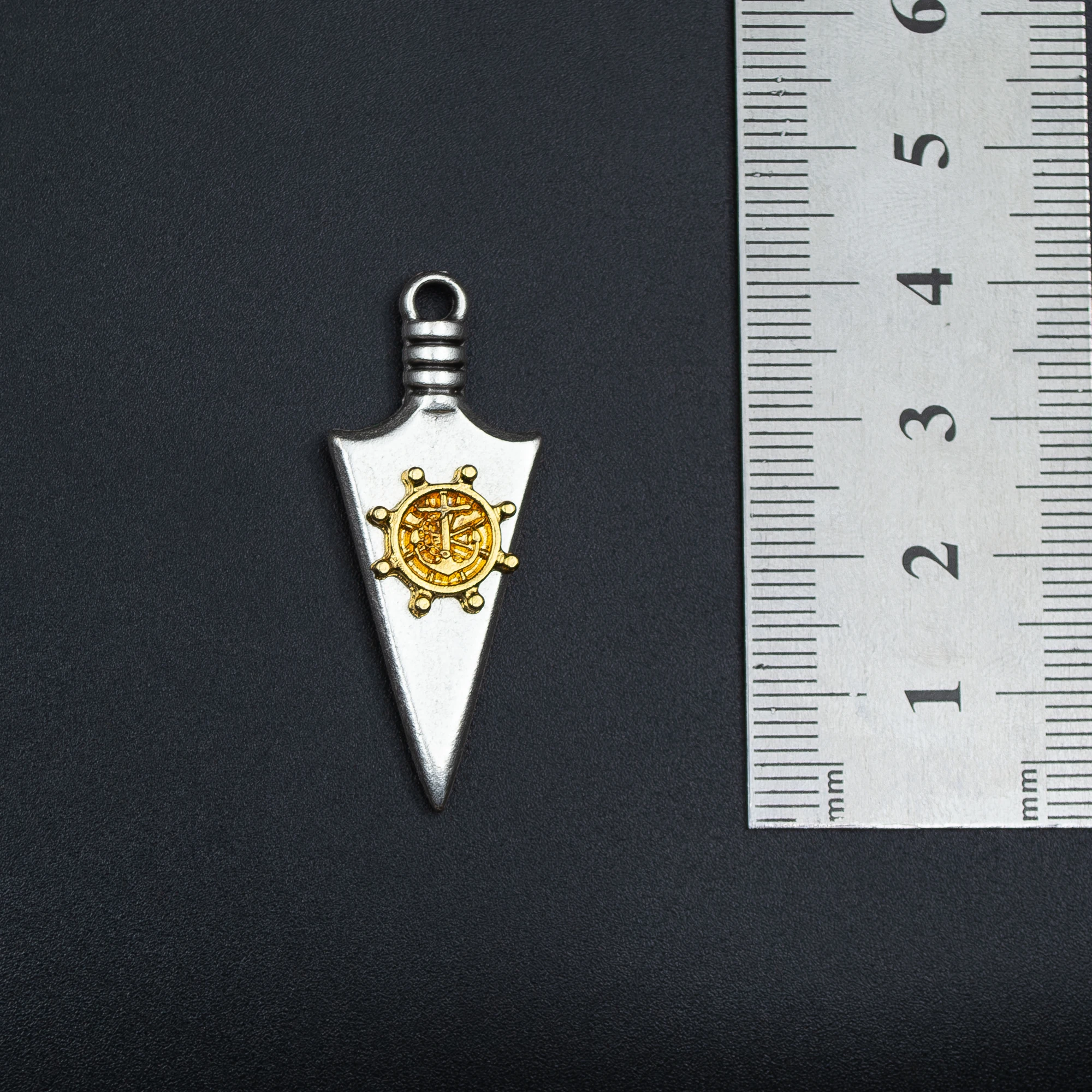 Ok Ucu Dümen Detaylı Kolye Ucu - Gümüş ( Silver ) Renk