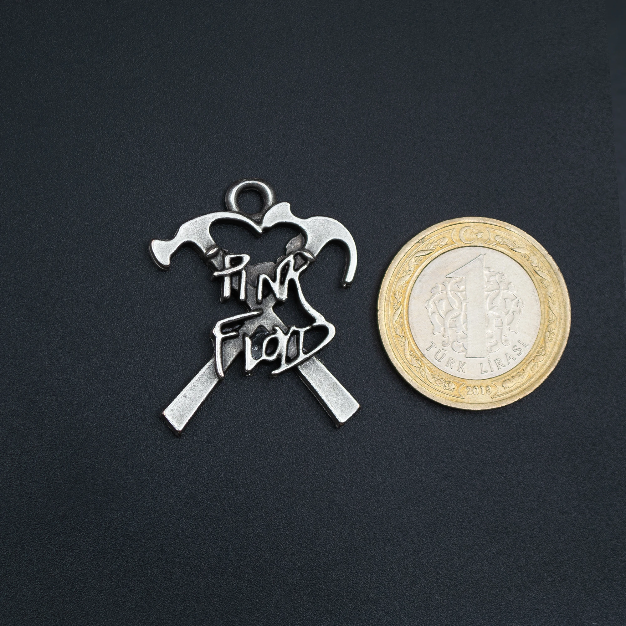 Pink Floyd Kolye - Gümüş ( Silver ) Renk - 60 cm Düz Ezme Zincir Kolye