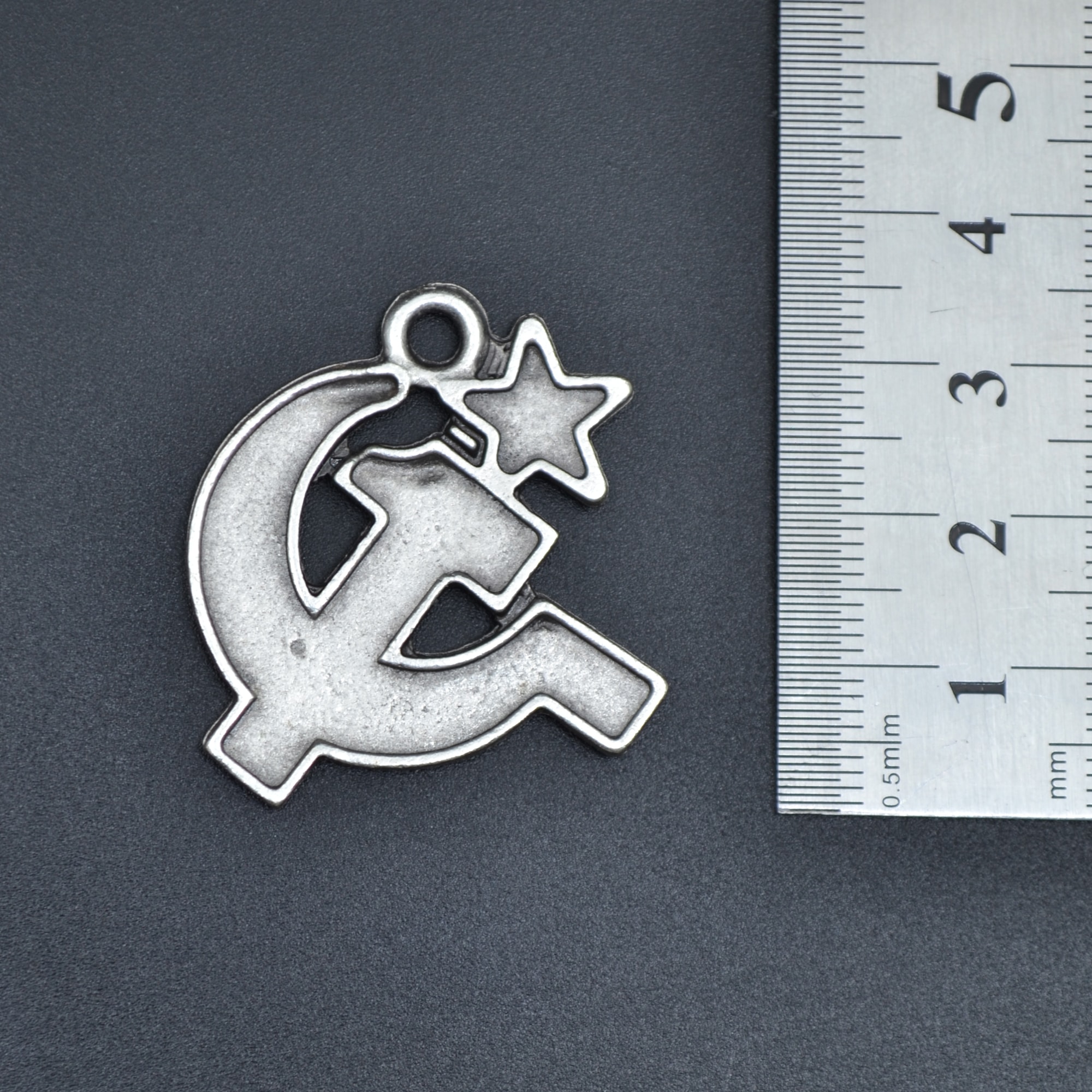 Orak ve Çekiç Kolye Ucu - Gümüş ( Silver ) Renk