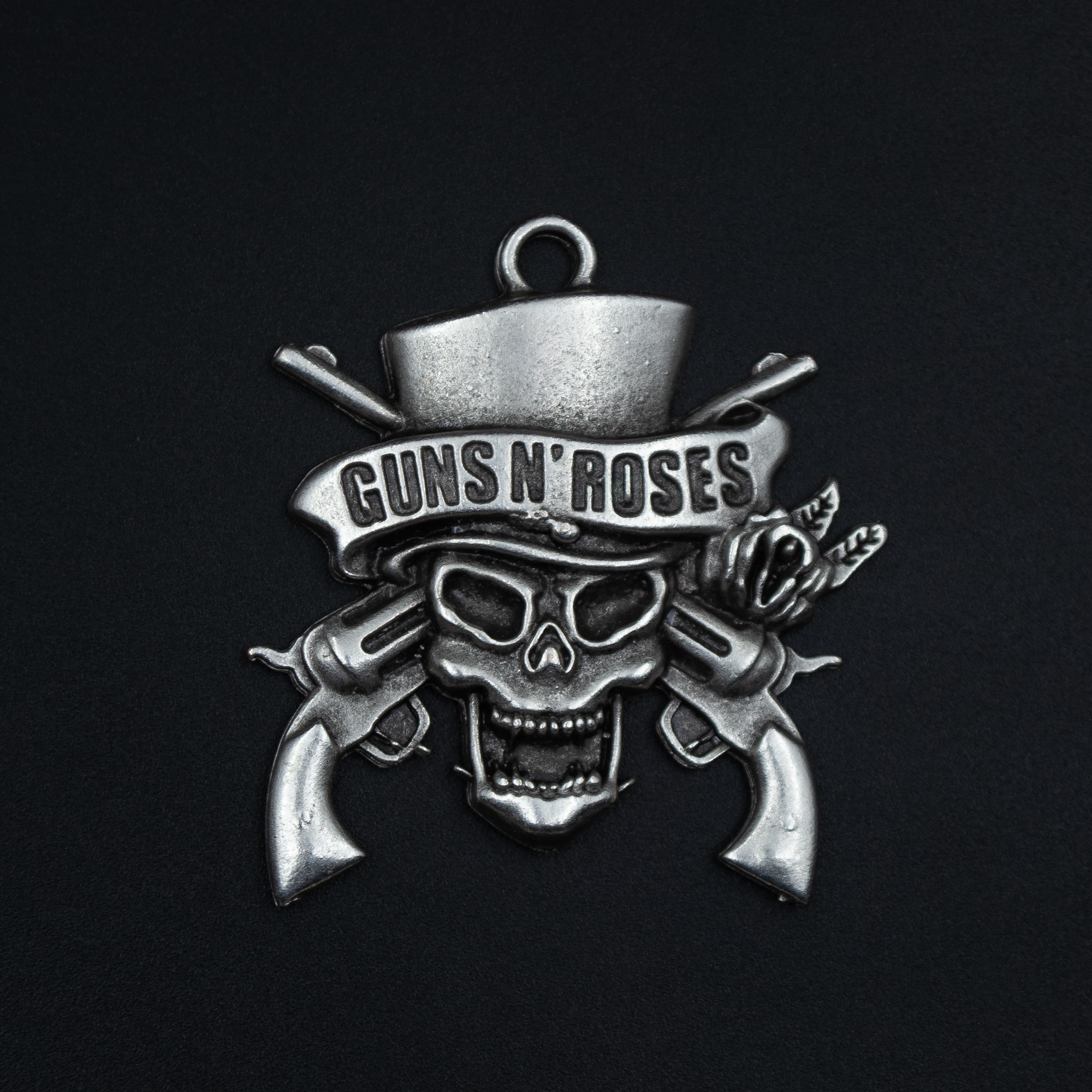 Guns'n Roses Kolye - Gümüş ( Silver ) Renk - 60 cm Düz Ezme Zincir Kolye