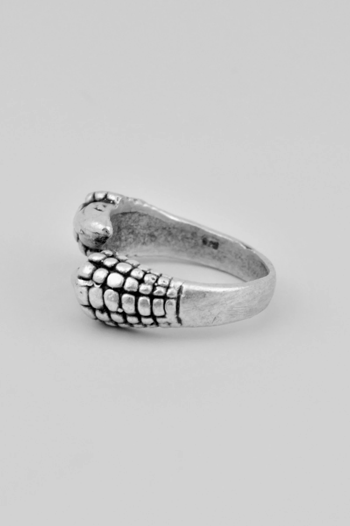 Çift Tırnak Pençe Gümüş Kaplama Ayarlamalı Kadın Erkek Yüzük