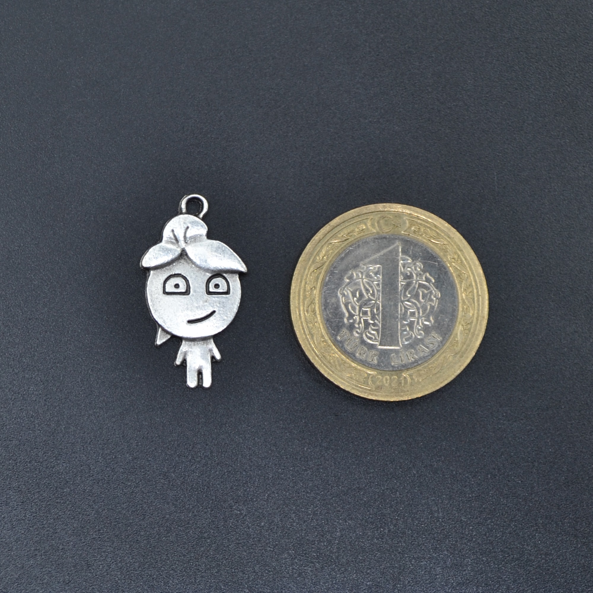 Minimal Su Kolye - Gümüş ( Silver ) Renk - 60 cm Deri İp Kolye