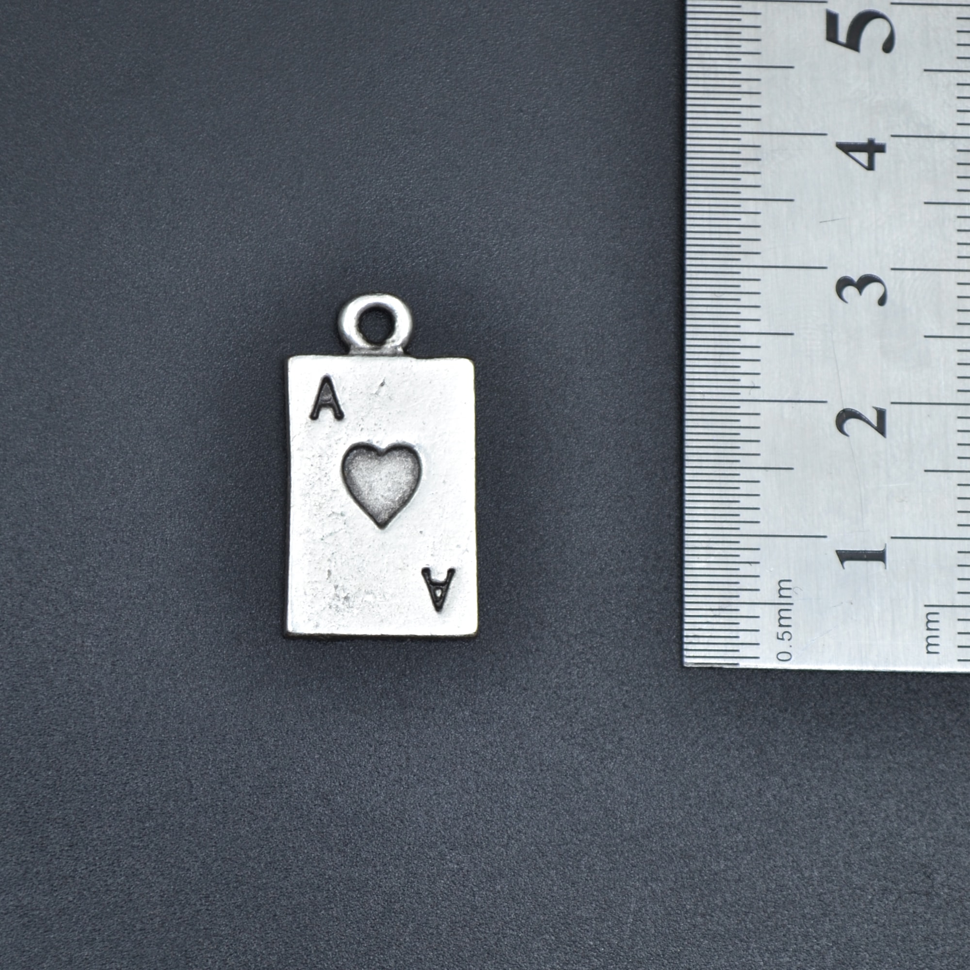 Minimal Kupa As Poker İskambil Kolye - Gümüş ( Silver ) Renk - 60 cm Düz Ezme Zincir Kolye