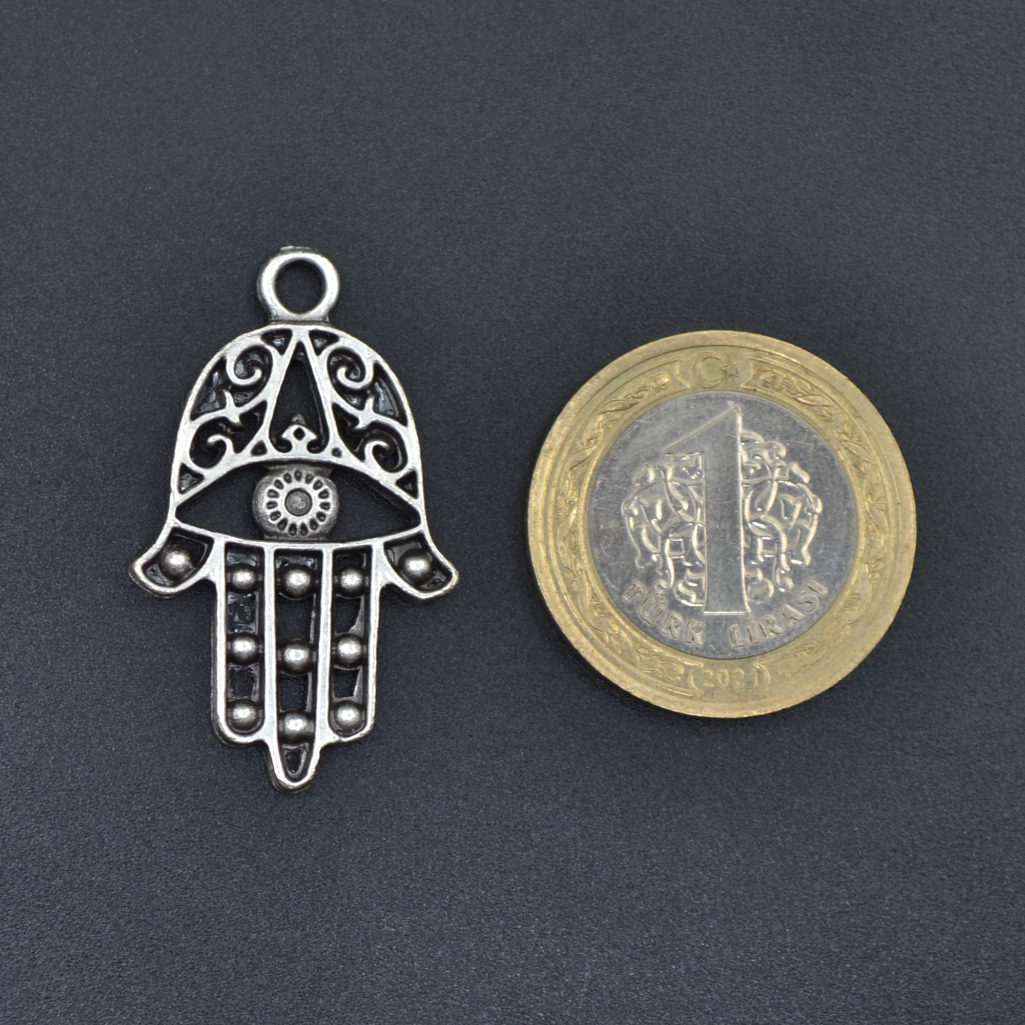 Fatma Ana Eli Kolye Ucu - Gümüş ( Silver )